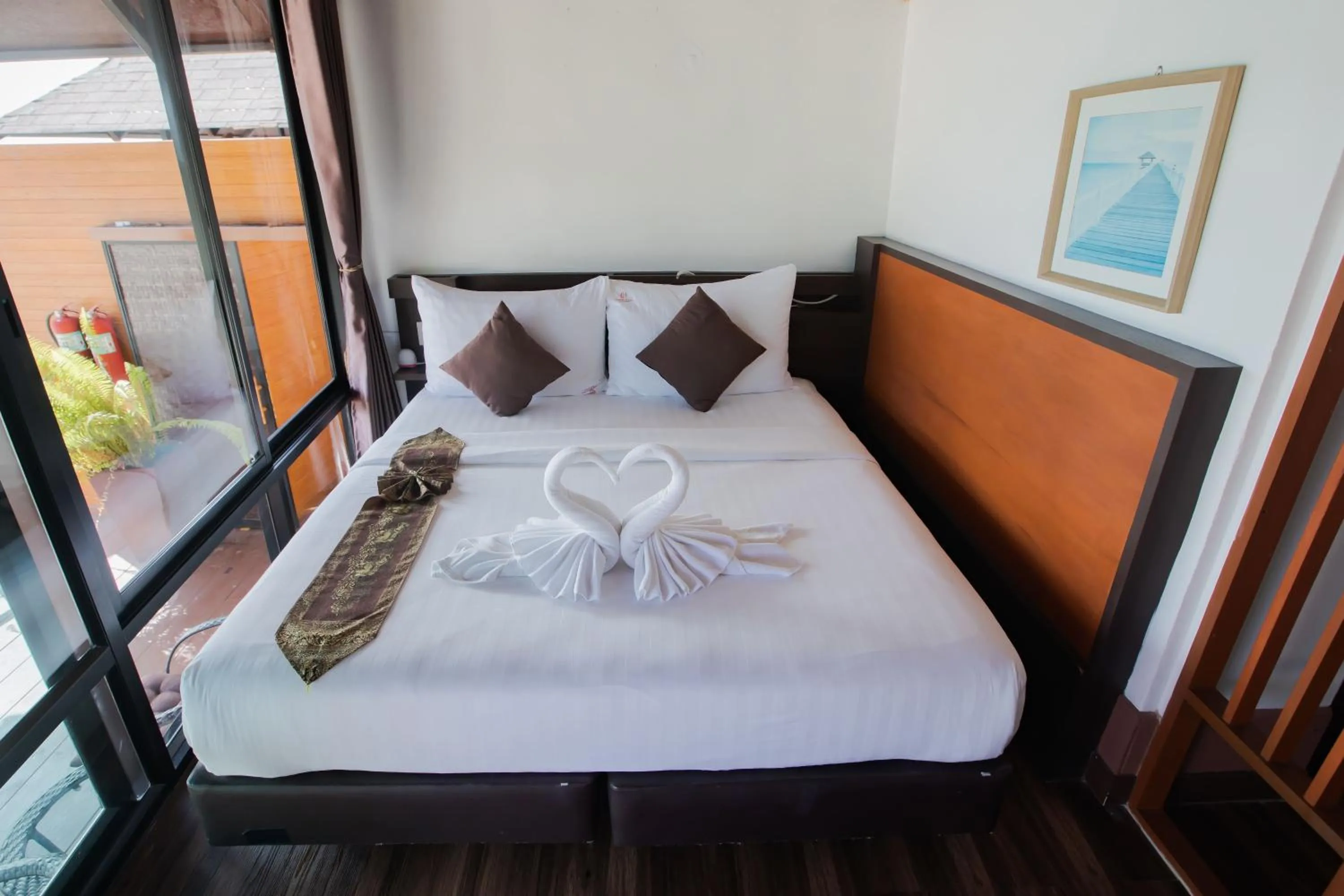 Bed in Chareena Hill Beach Resort