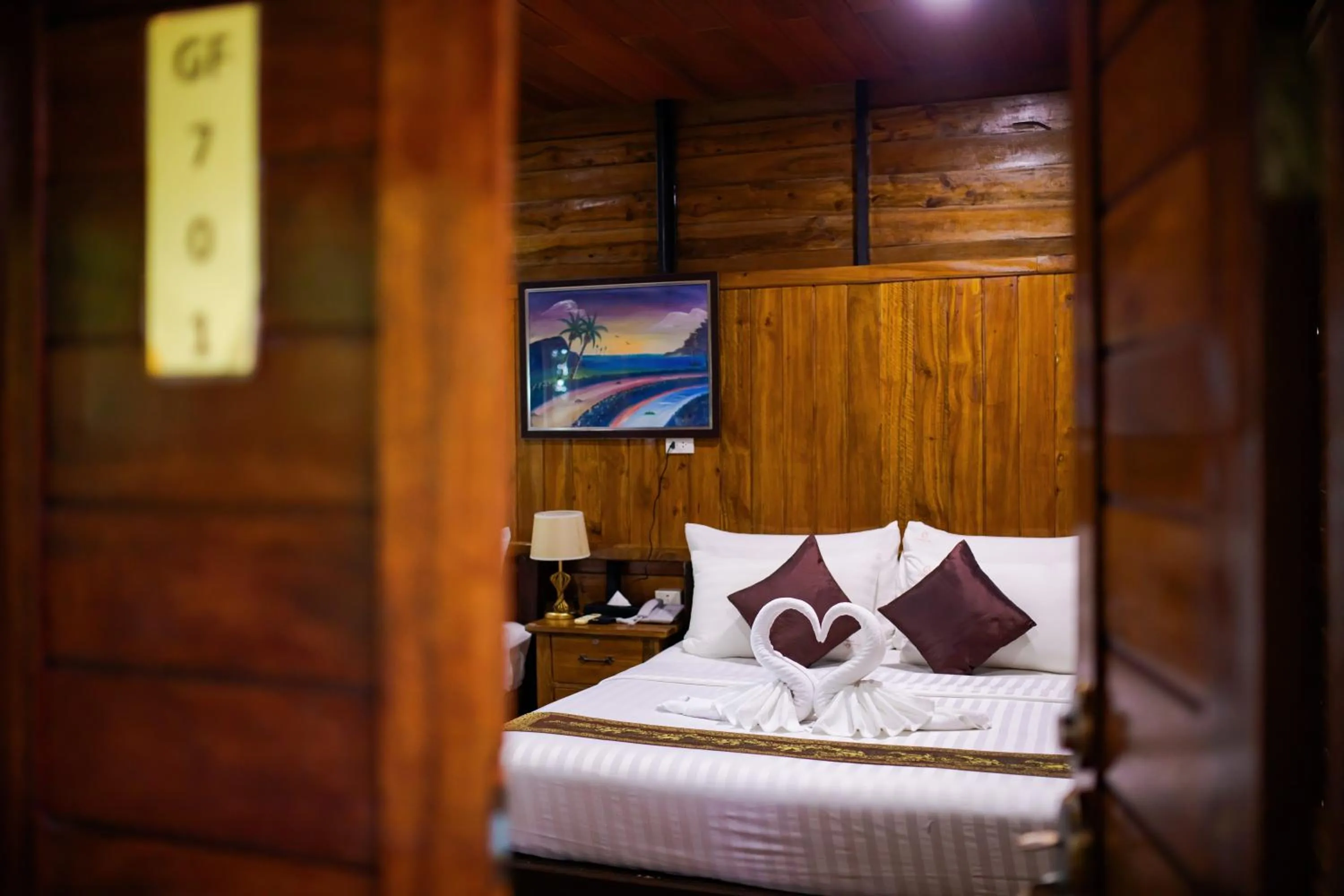 Bed in Chareena Hill Beach Resort
