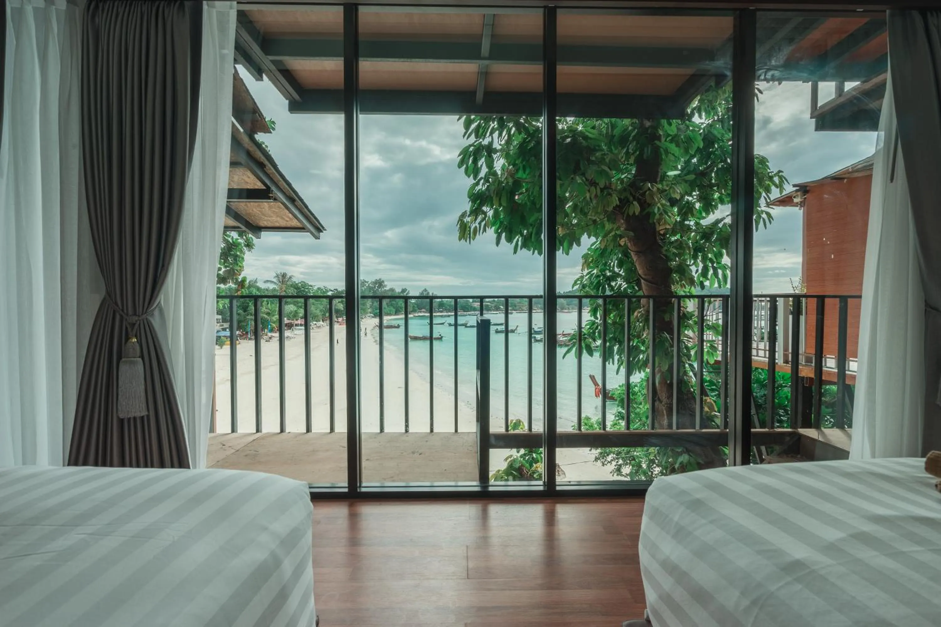 Balcony/Terrace, Bed in Chareena Hill Beach Resort