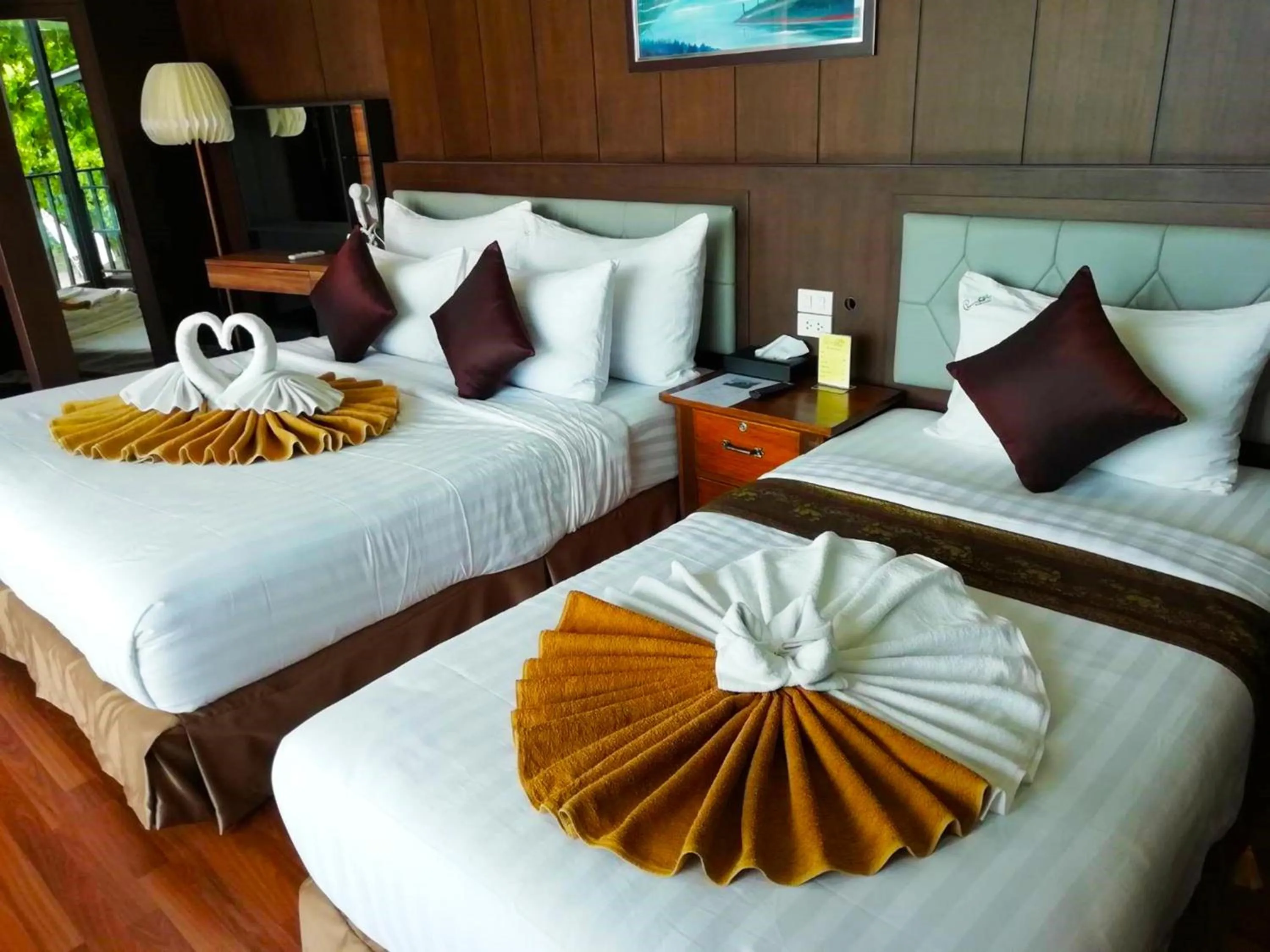 Bed in Chareena Hill Beach Resort