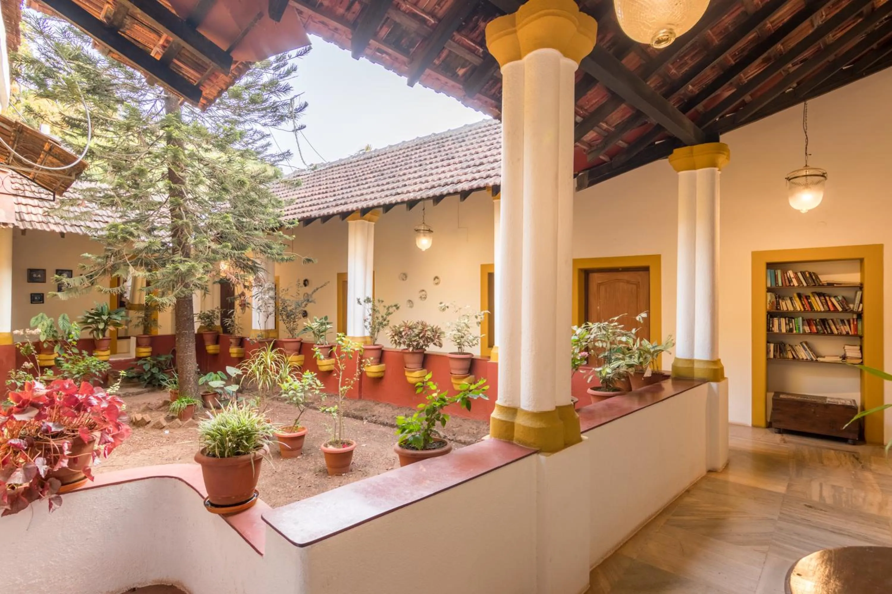 Library in Granpa's Inn Hotel Bougainvillea