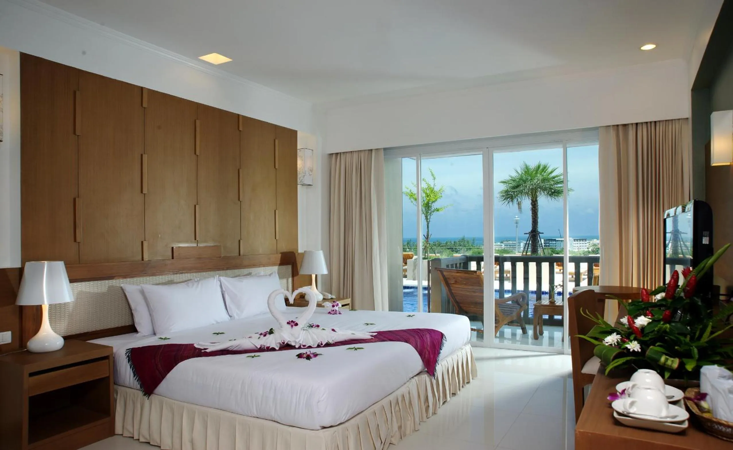 View (from property/room), Bed in Princess Seaview Resort & Spa - SHA Plus