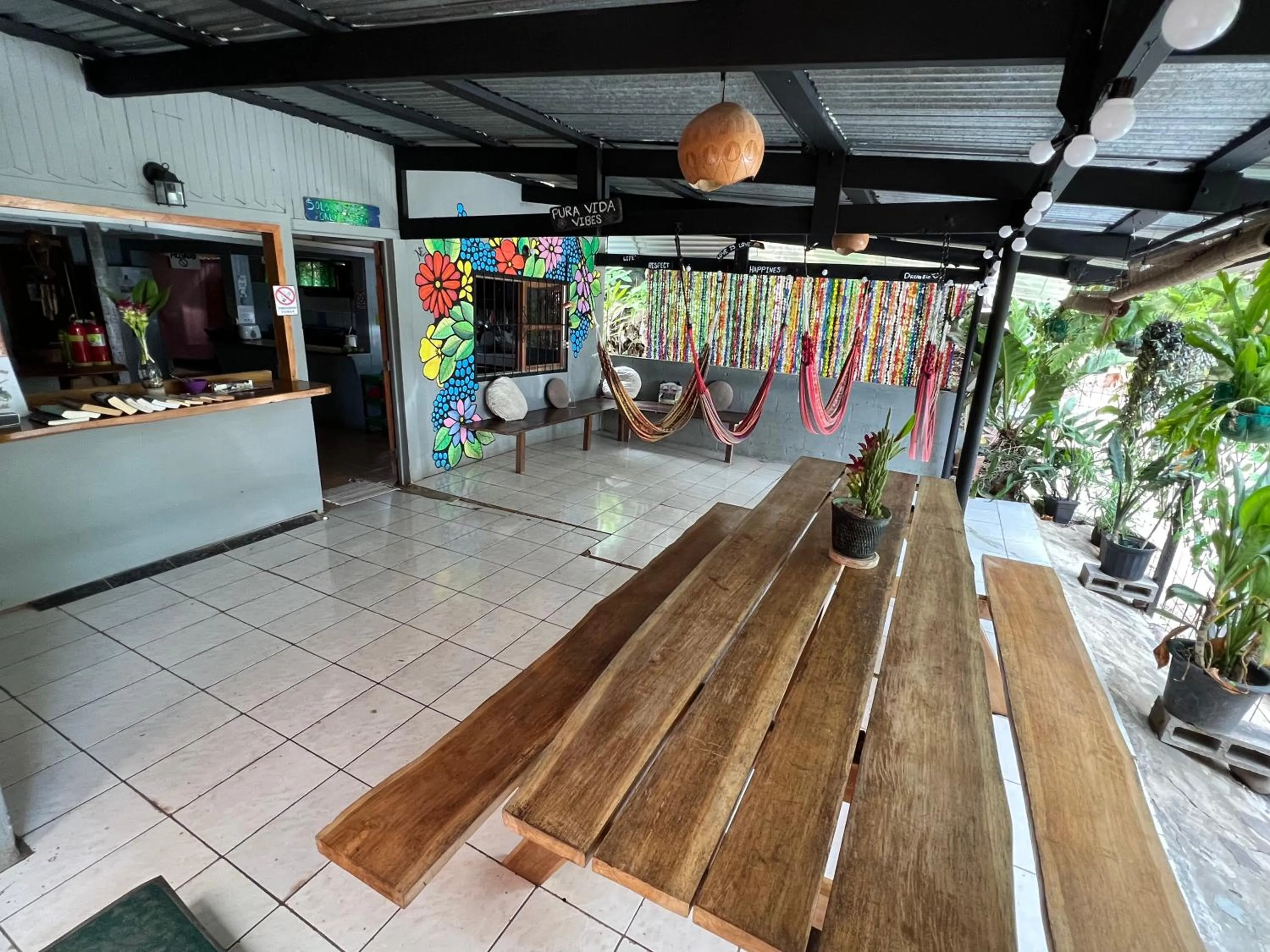 Living room in Pura Vida Hostel