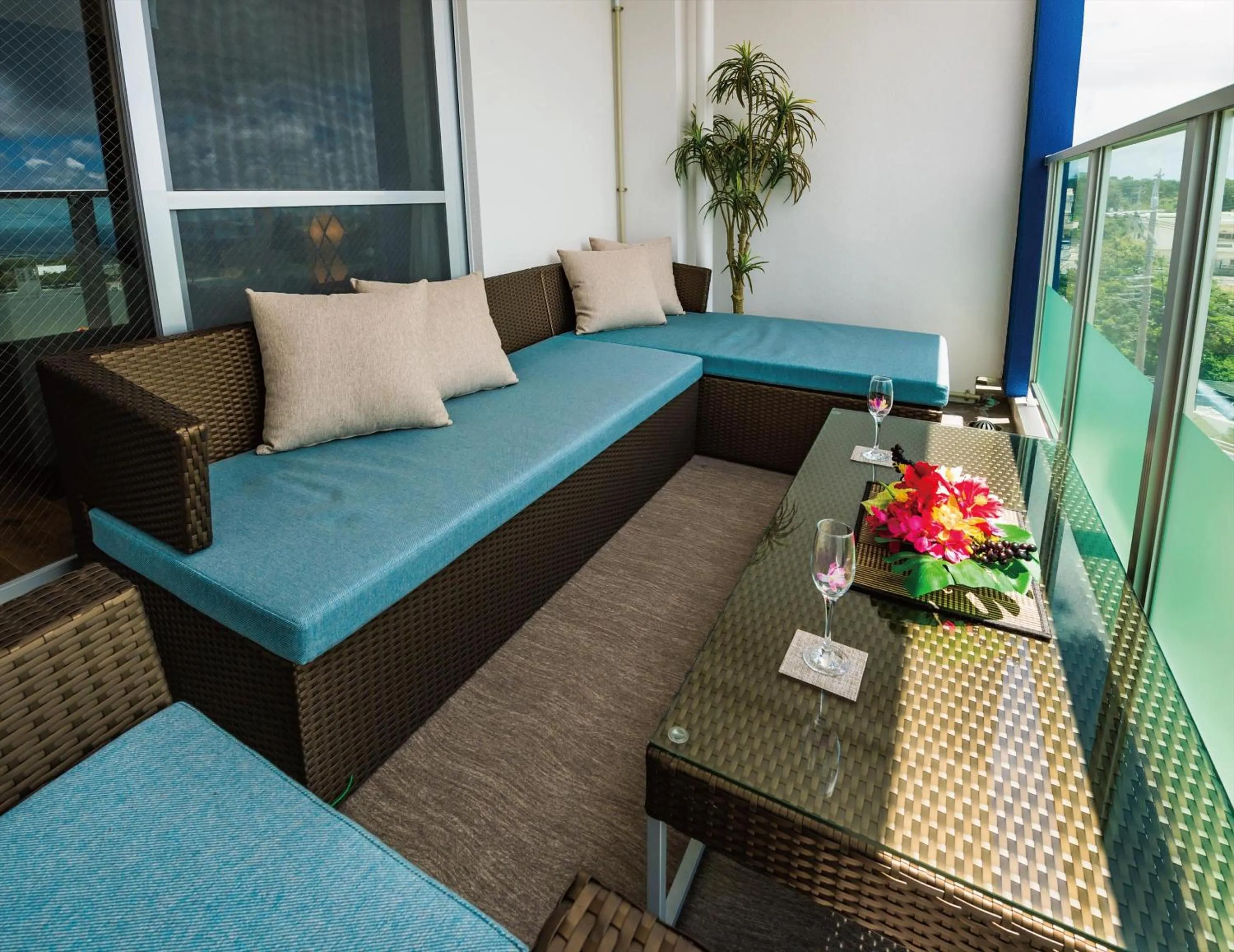 Balcony/Terrace in Zoe Resort The Sunset Village Okinawa Chatan