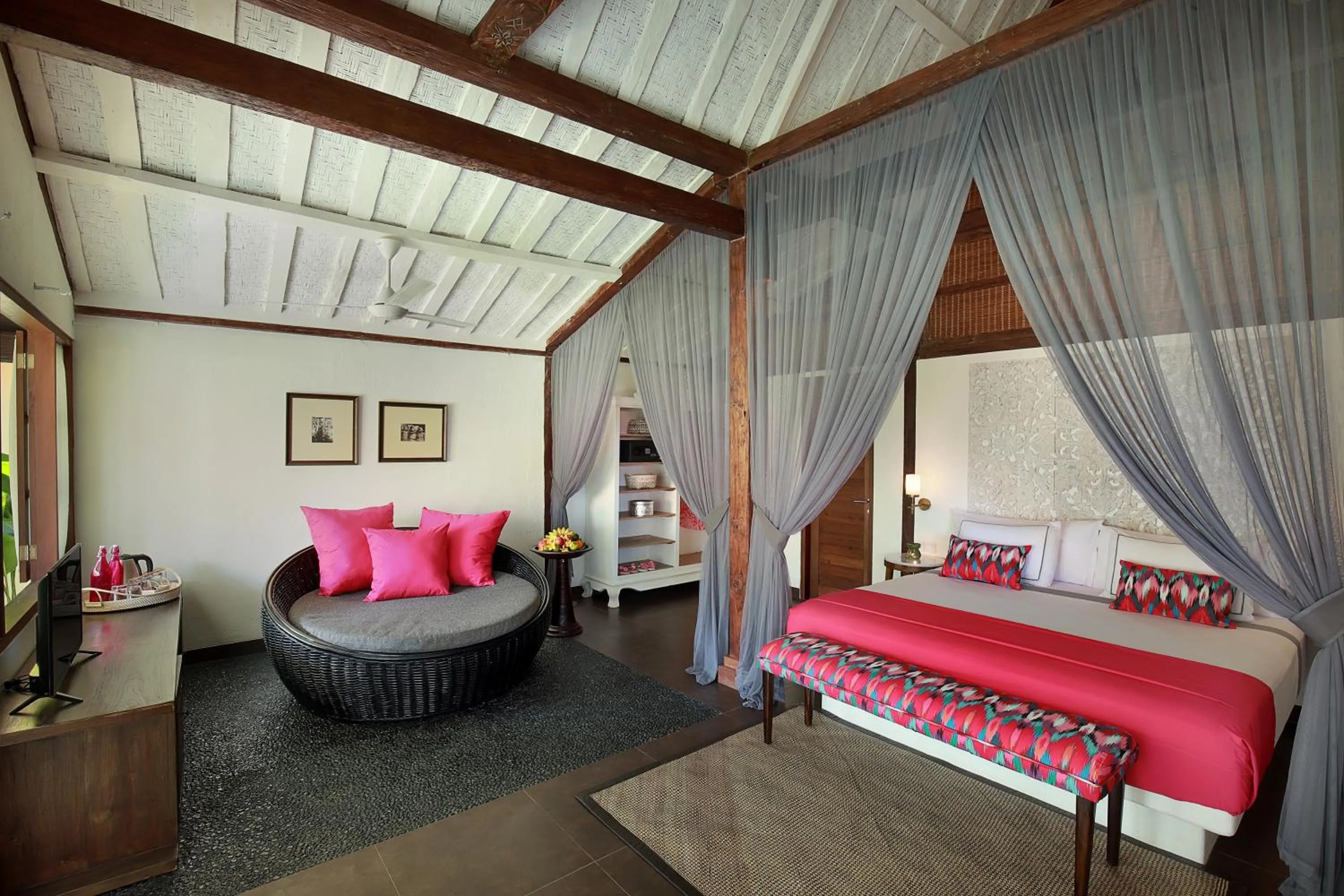 Seating area, Bed in PinkCoco Gili Air - Constant Surprises & for Cool Adults Only