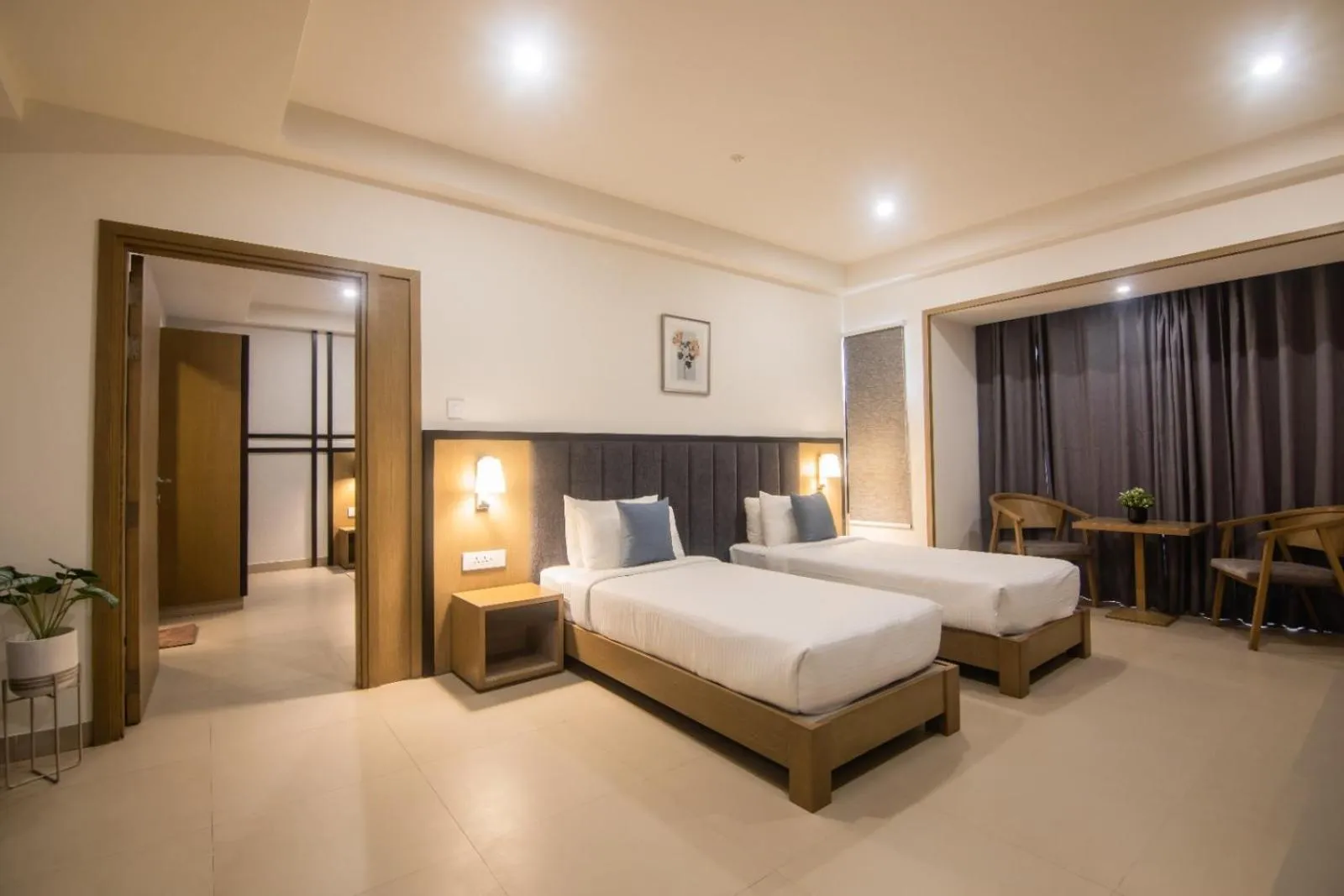 Bed in Purple Cloud Hotel