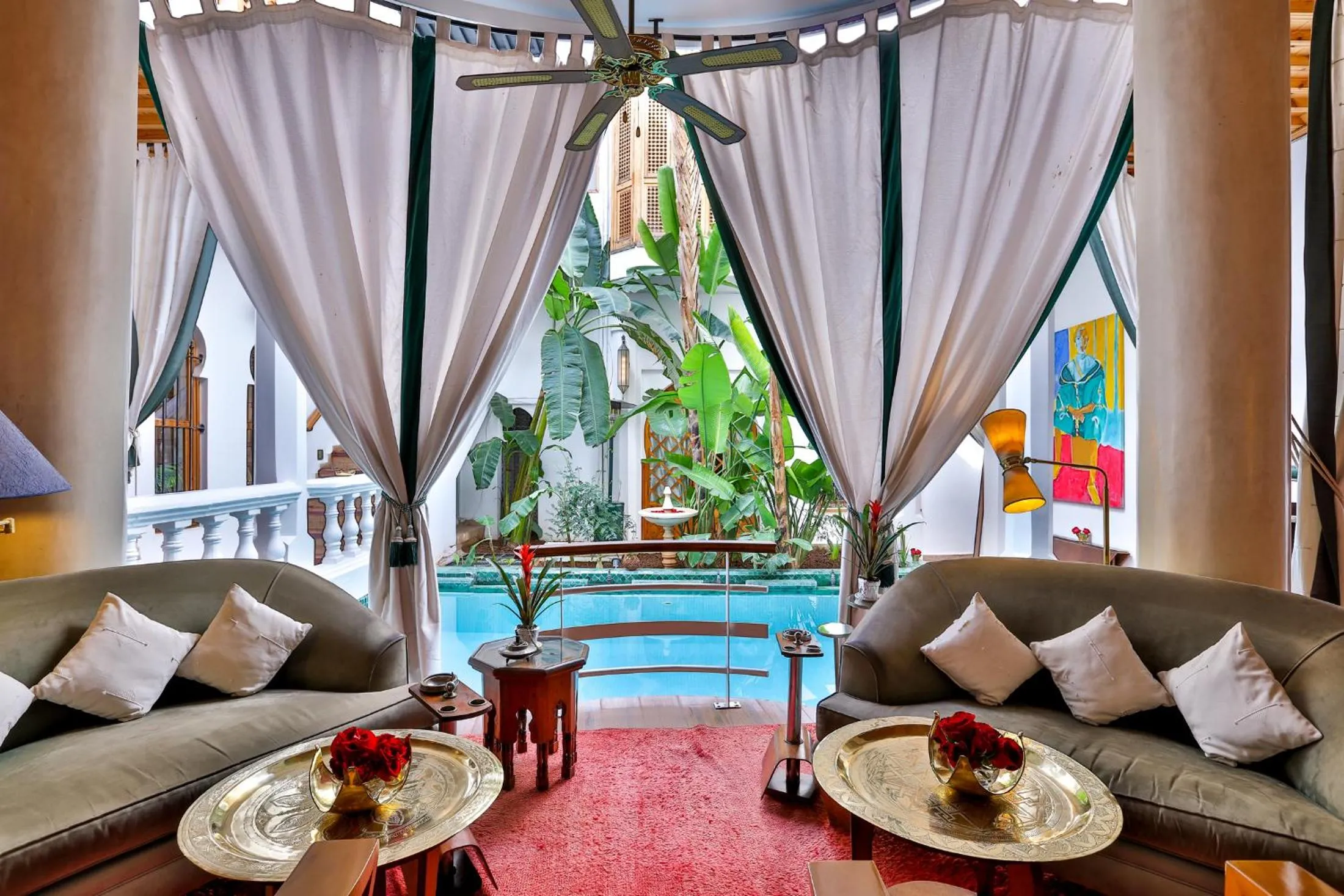 Seating area in Riad Moucharabieh Matisse