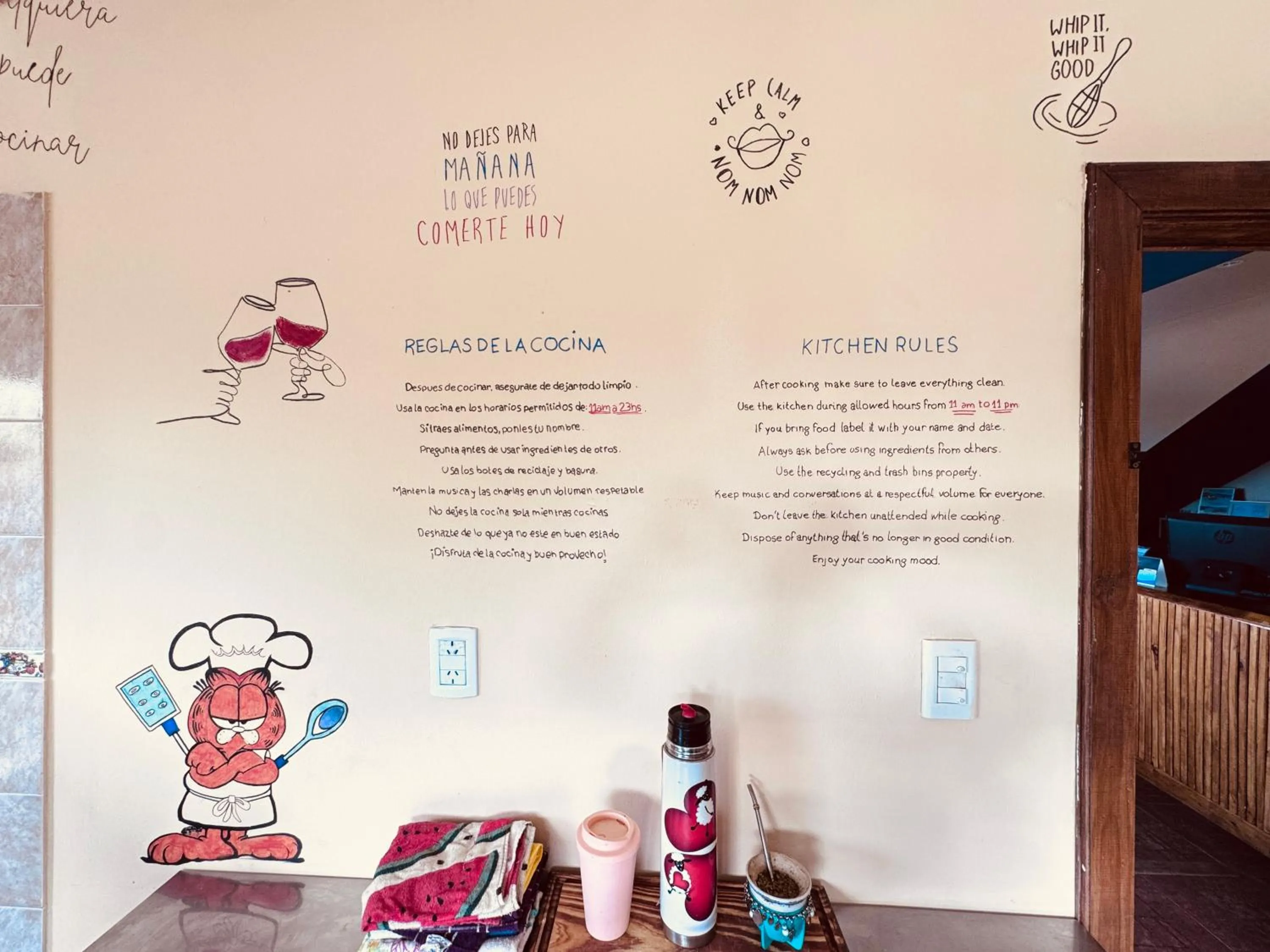 Kitchen or kitchenette in Cabañas y Hostel I Keu Ken