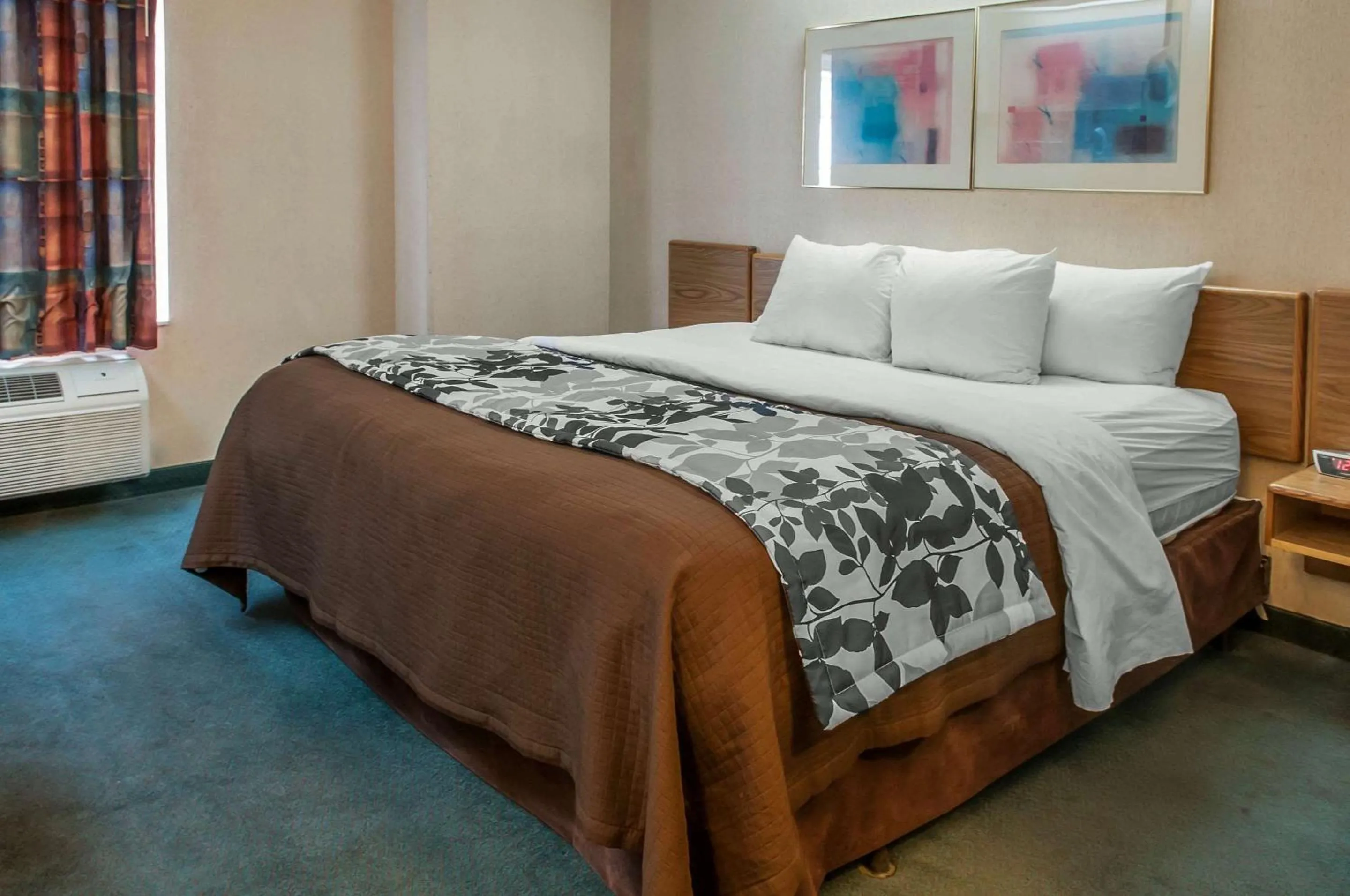 Photo of the whole room, Bed in Sleep Inn University