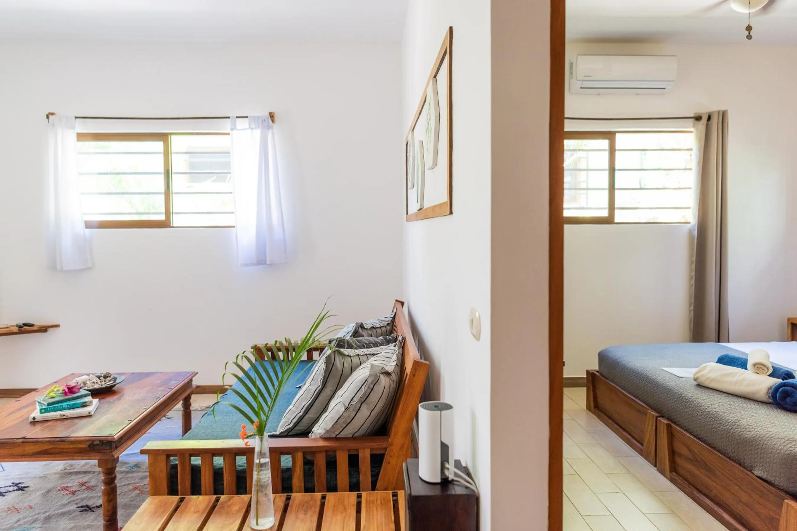 Bed in Nautilus Surf & Yoga Villas Santa Teresa