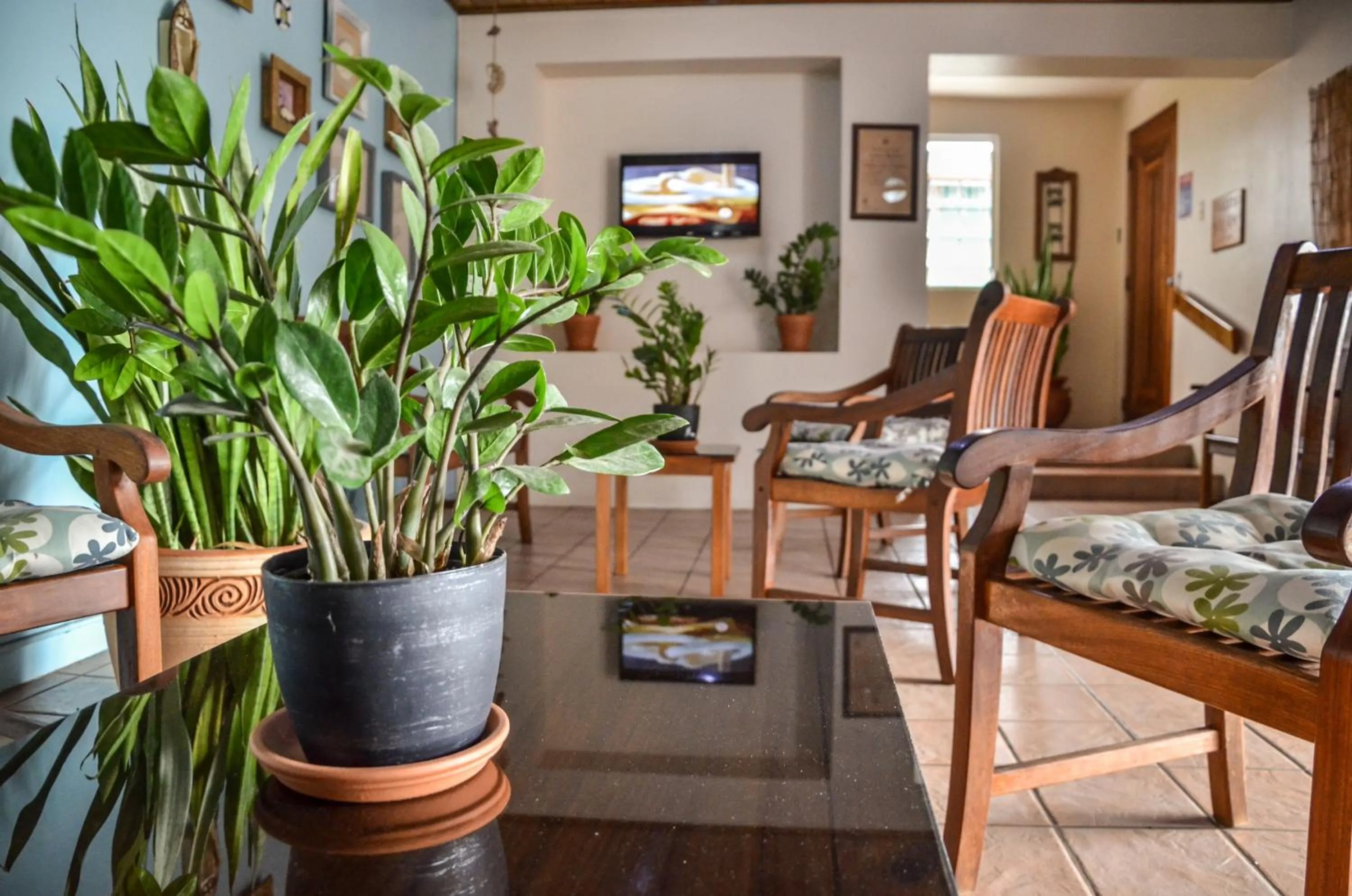 Seating area in Parador Boquemar
