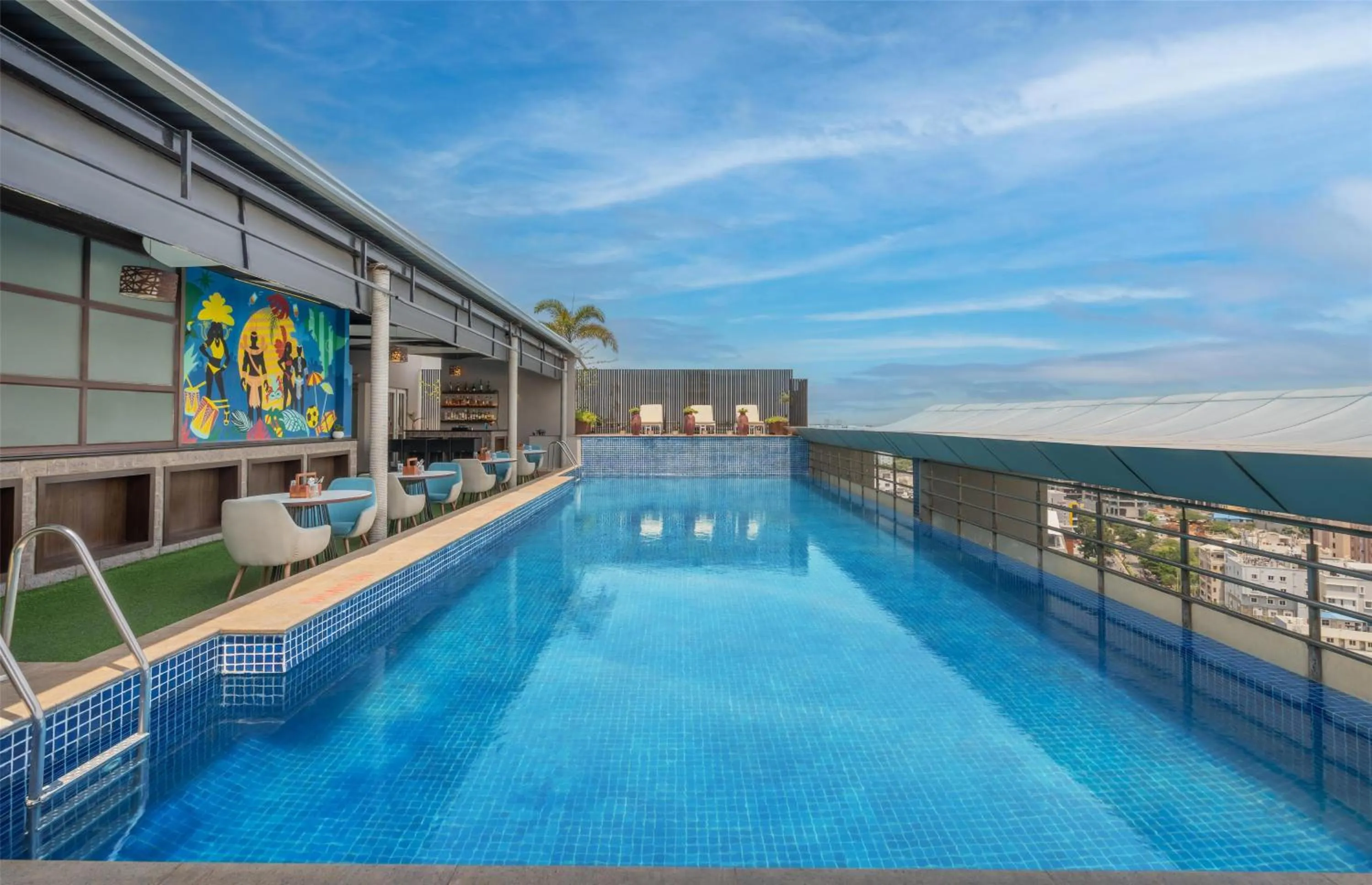Pool view in Radisson Hyderabad Hitec City