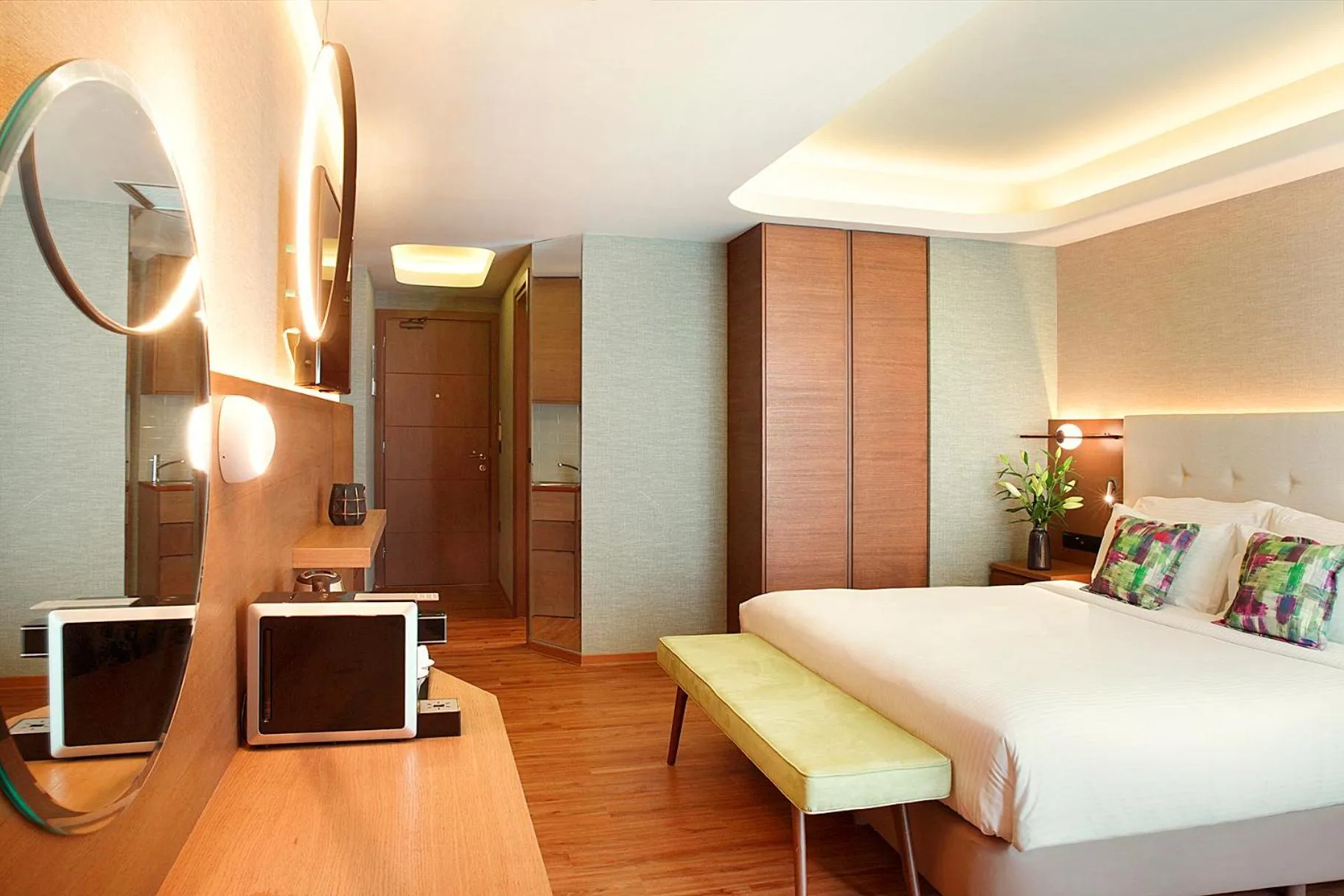 Bed in Zeus Essence Wyndham Athens Residence