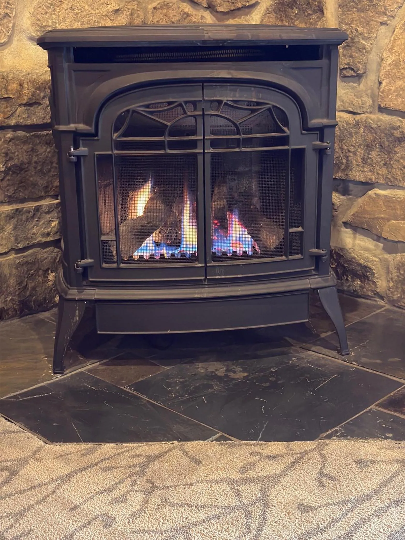 fireplace in The Lodges at Cresthaven