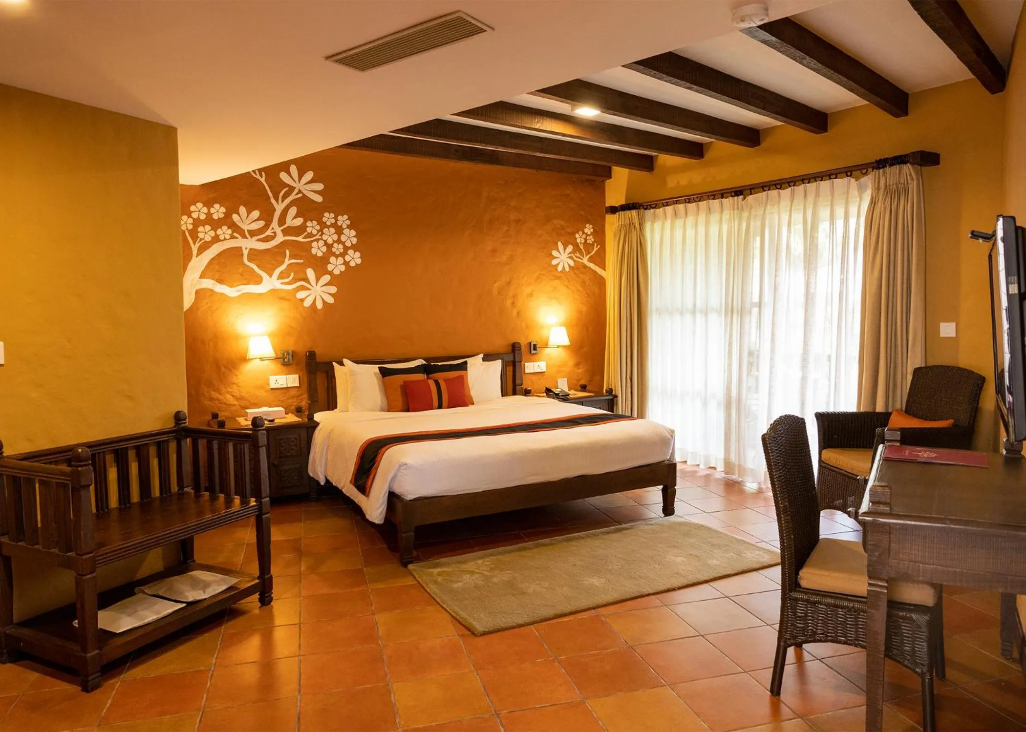 Bed in Temple Tree Resort & Spa, Pokhara