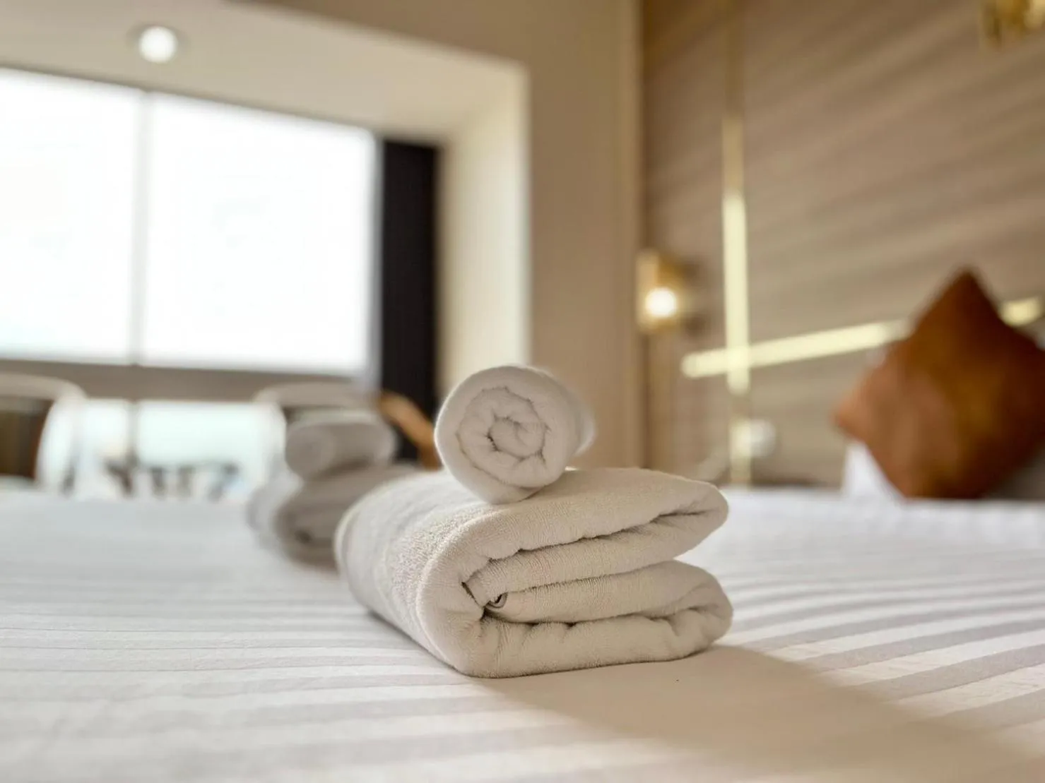 towels, Bed in Asian Hotel