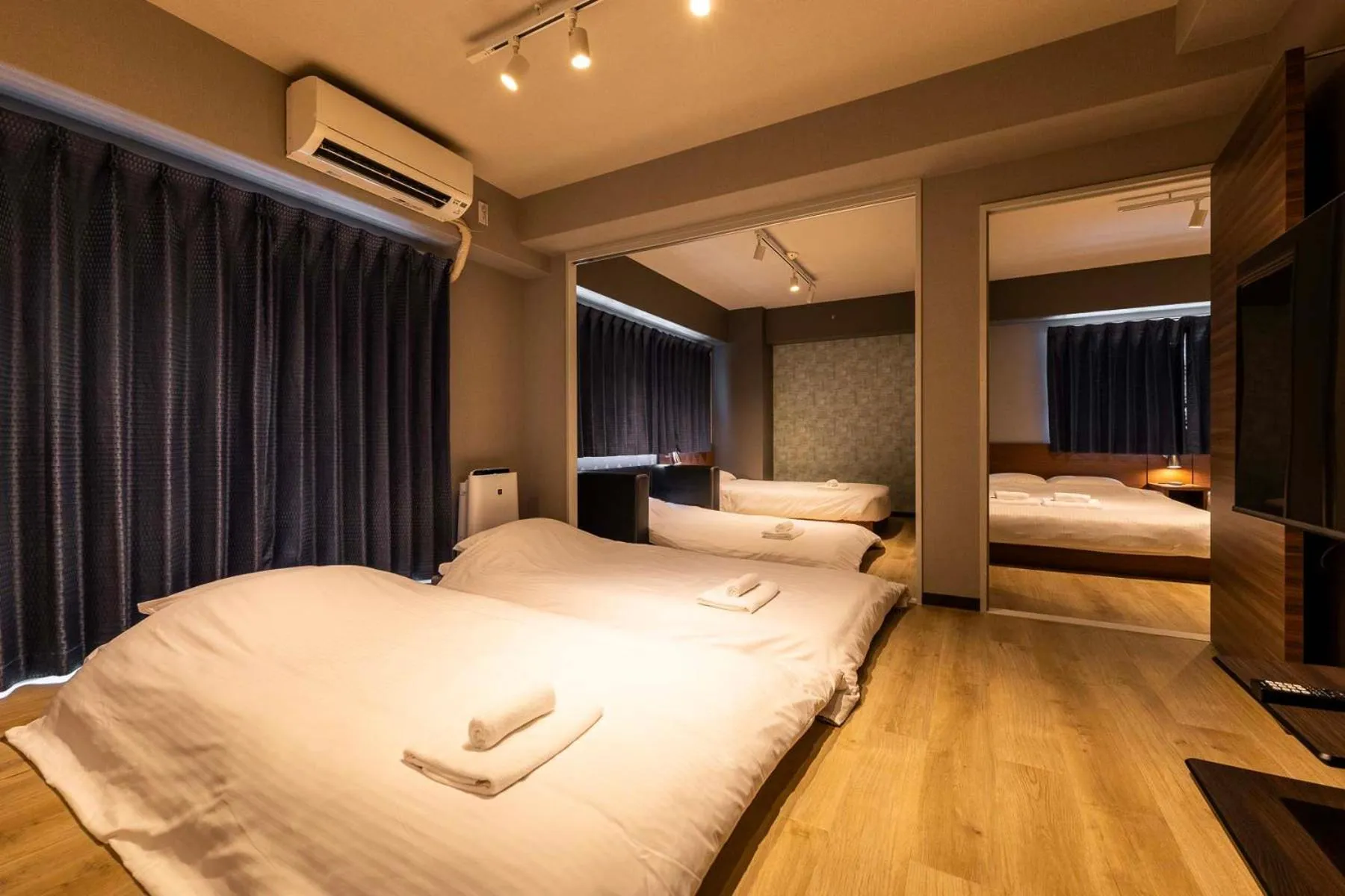 Photo of the whole room, Bed in e-stay namba