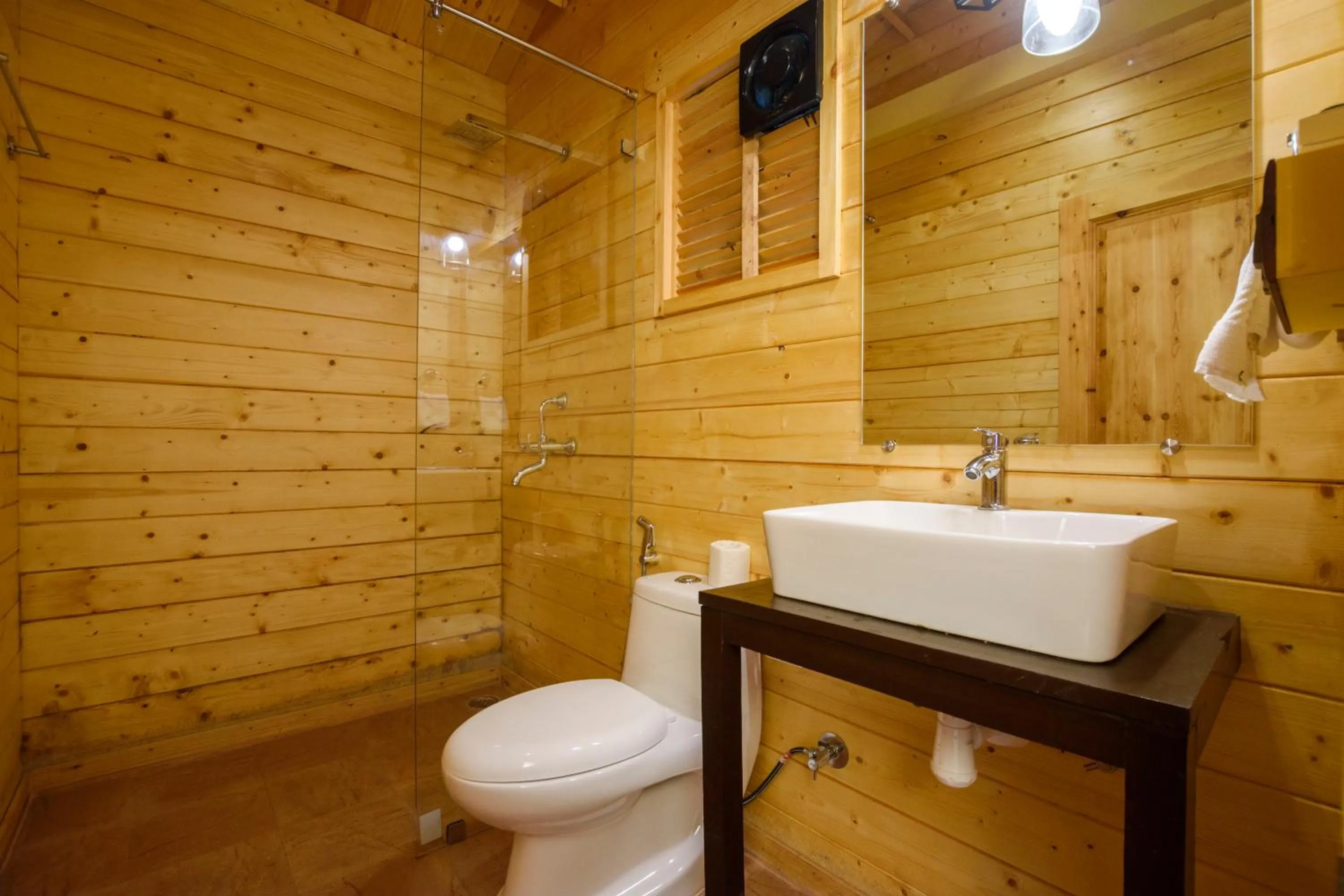 Shower in Stone Wood Resort, Mandrem