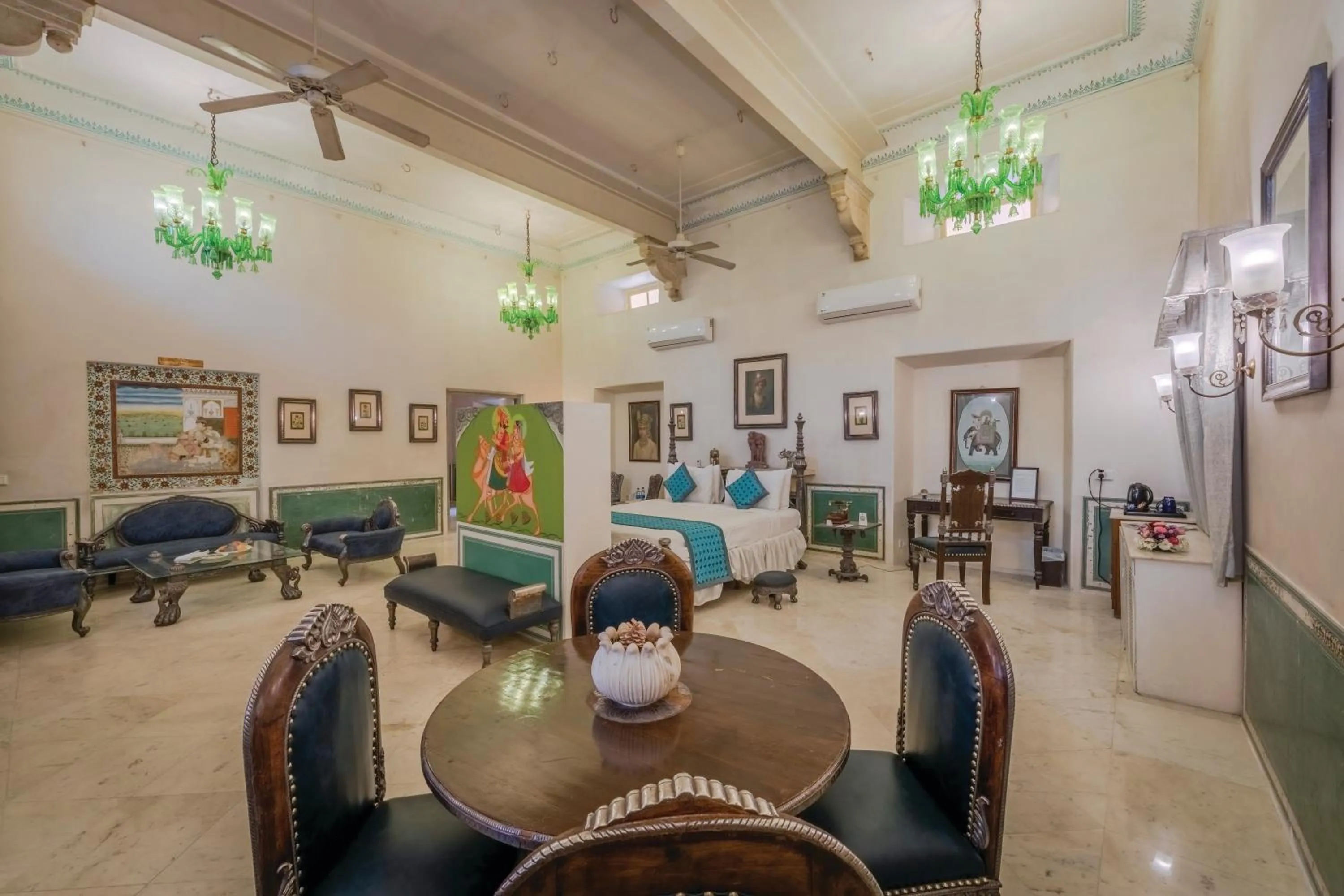 Bedroom in Chomu Palace Jaipur - A Heritage Hotel