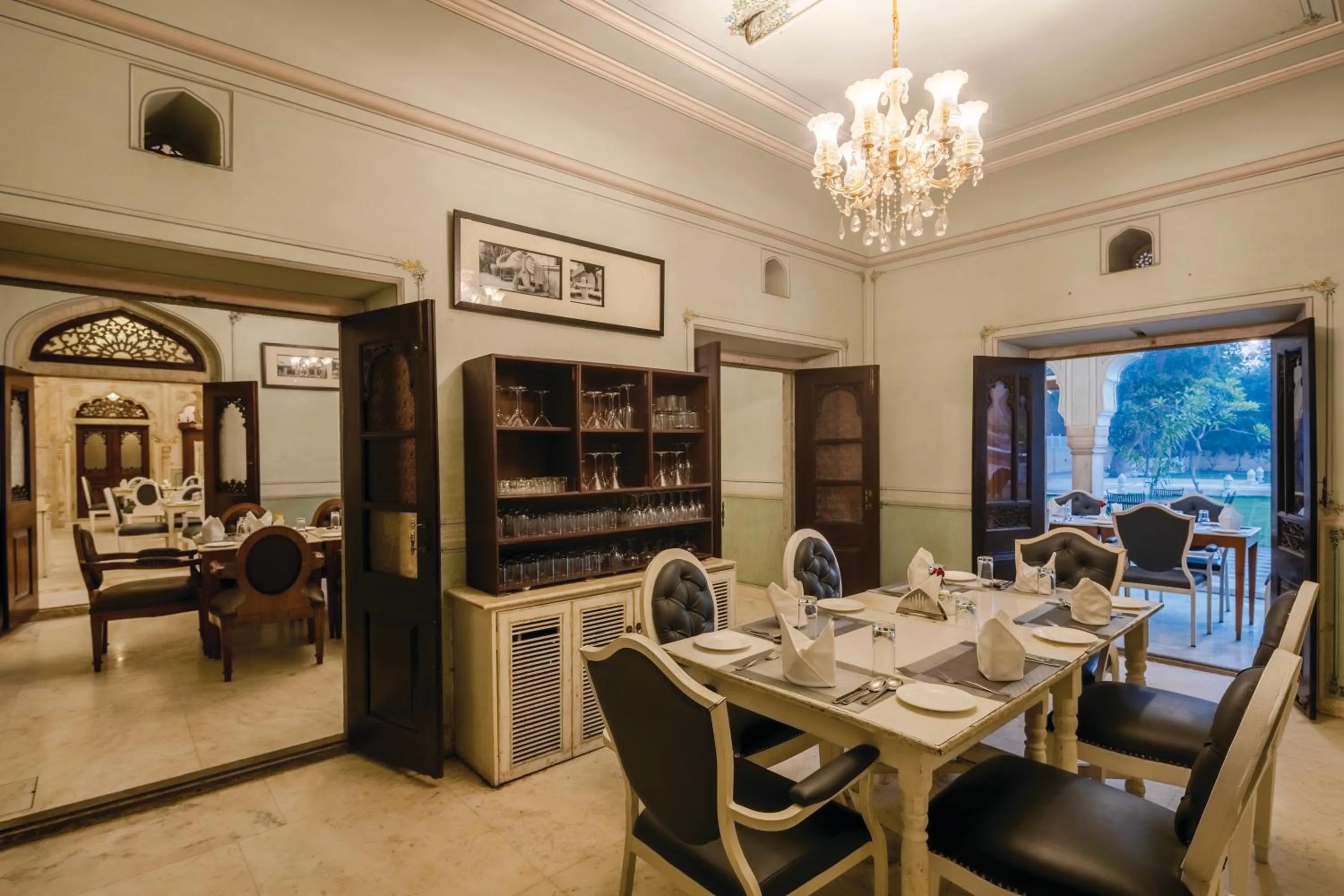 Dining area in Chomu Palace Jaipur - A Heritage Hotel