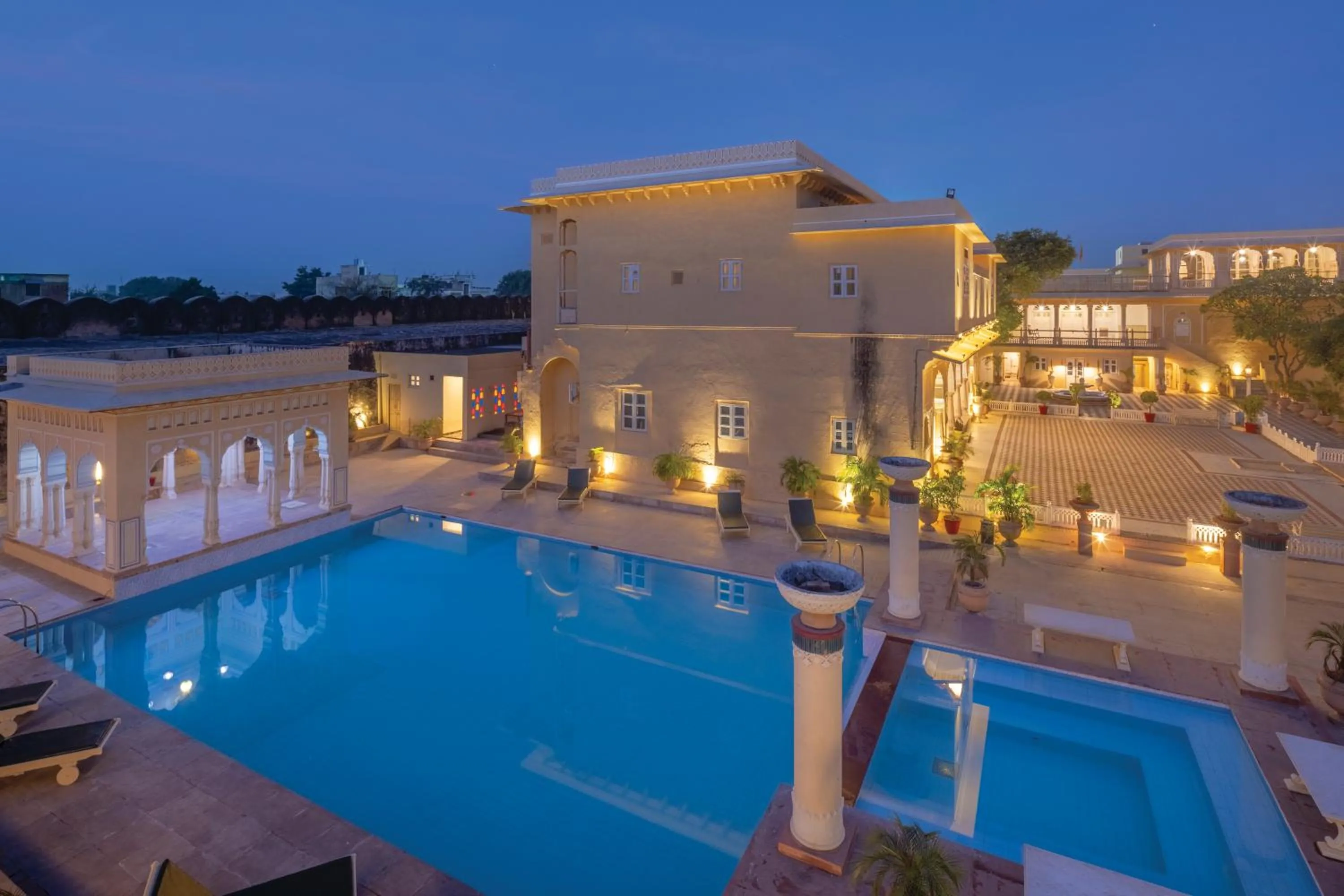 Pool view in Chomu Palace Jaipur - A Heritage Hotel