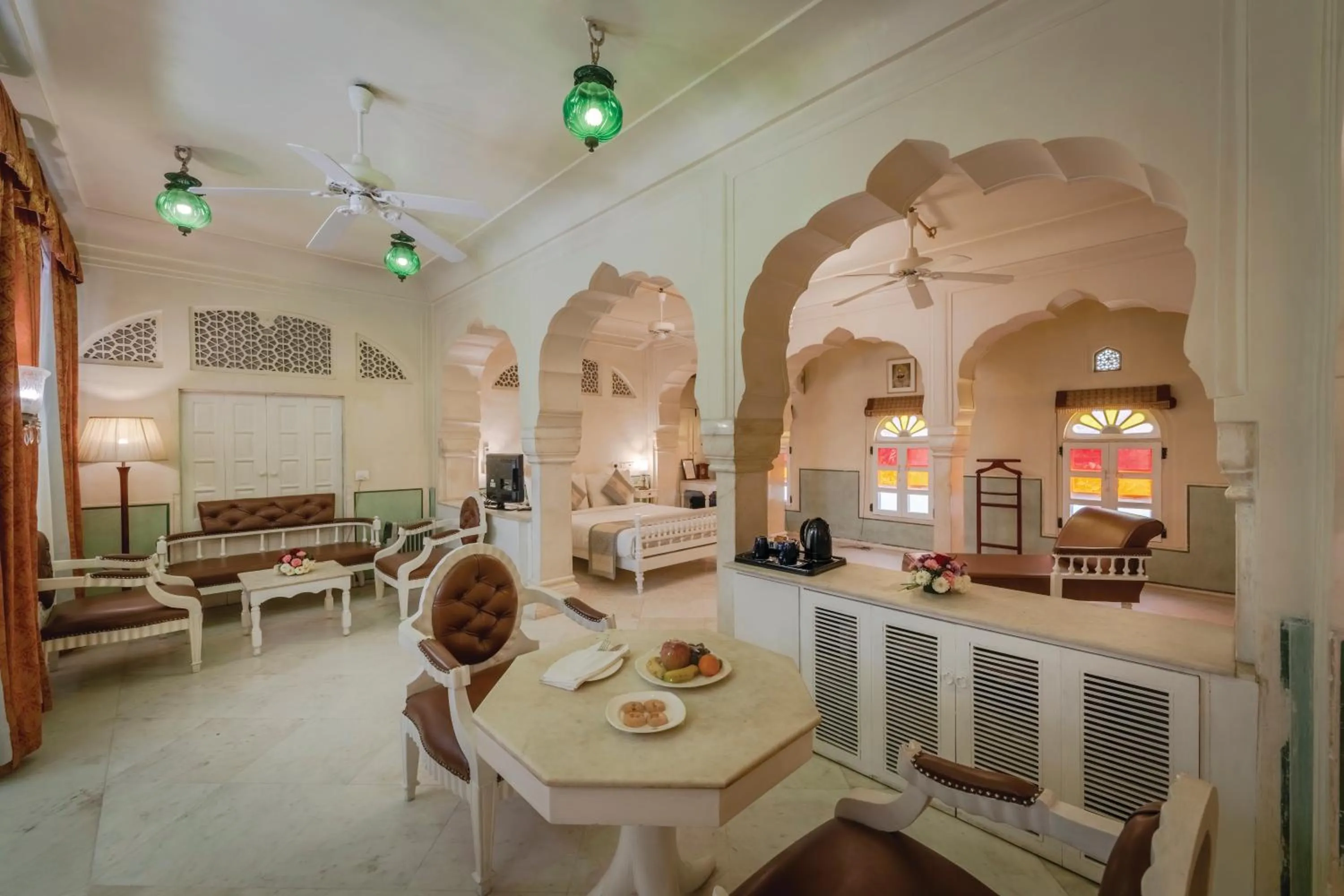 Seating area in Chomu Palace Jaipur - A Heritage Hotel
