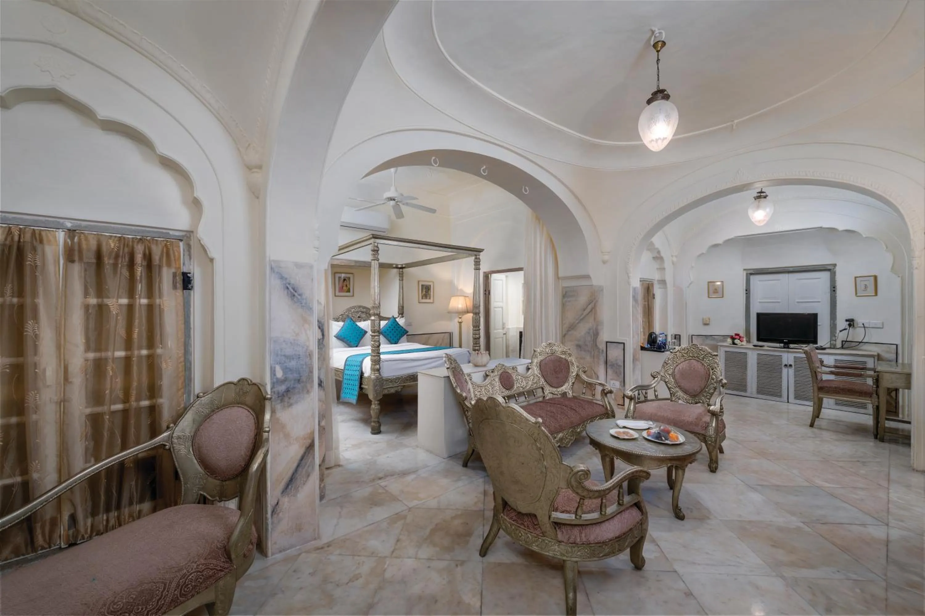 Seating area in Chomu Palace Jaipur - A Heritage Hotel