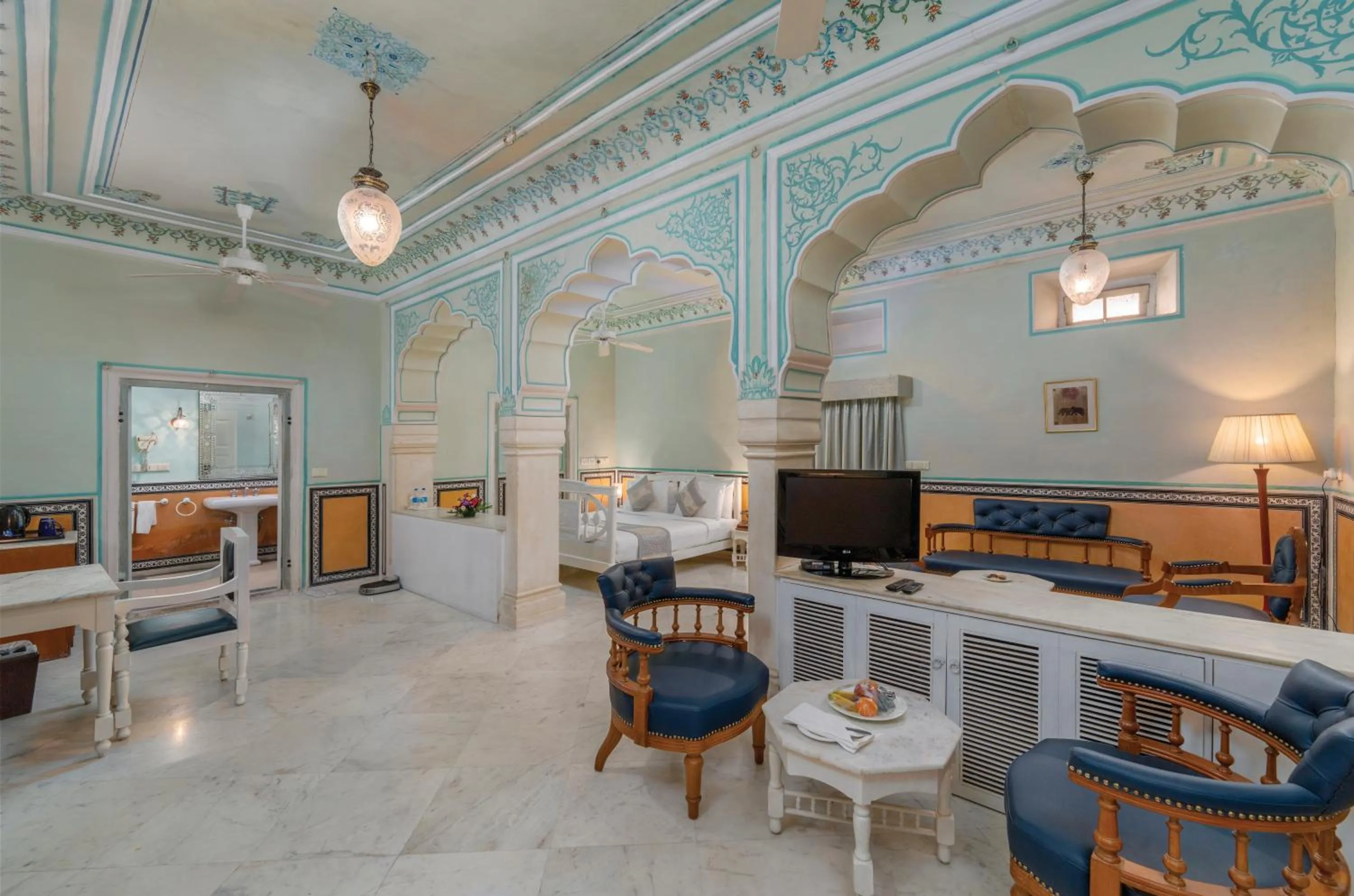 Seating area in Chomu Palace Jaipur - A Heritage Hotel