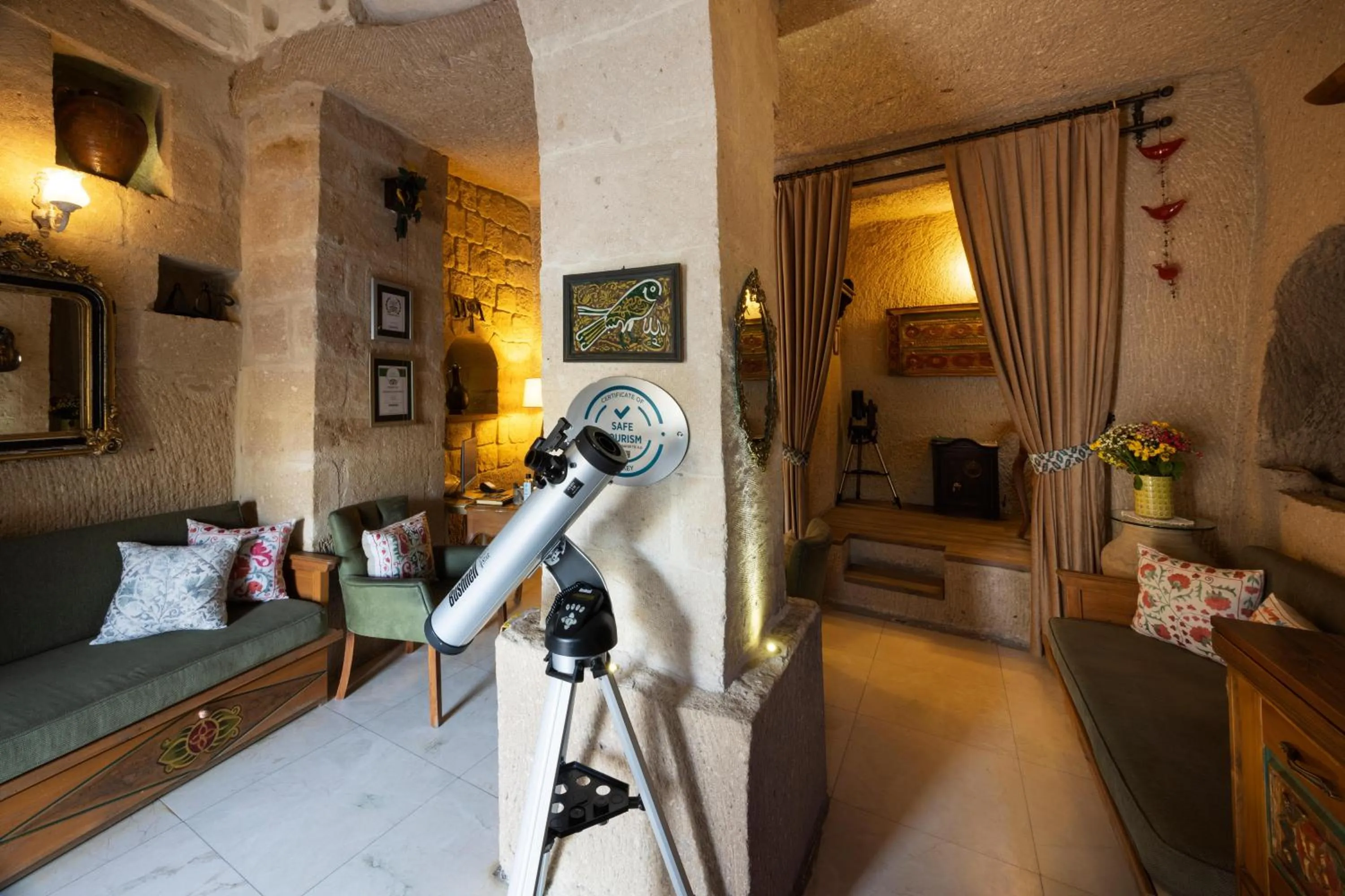 Decorative detail, Bed in Tafoni Houses Cave Hotel