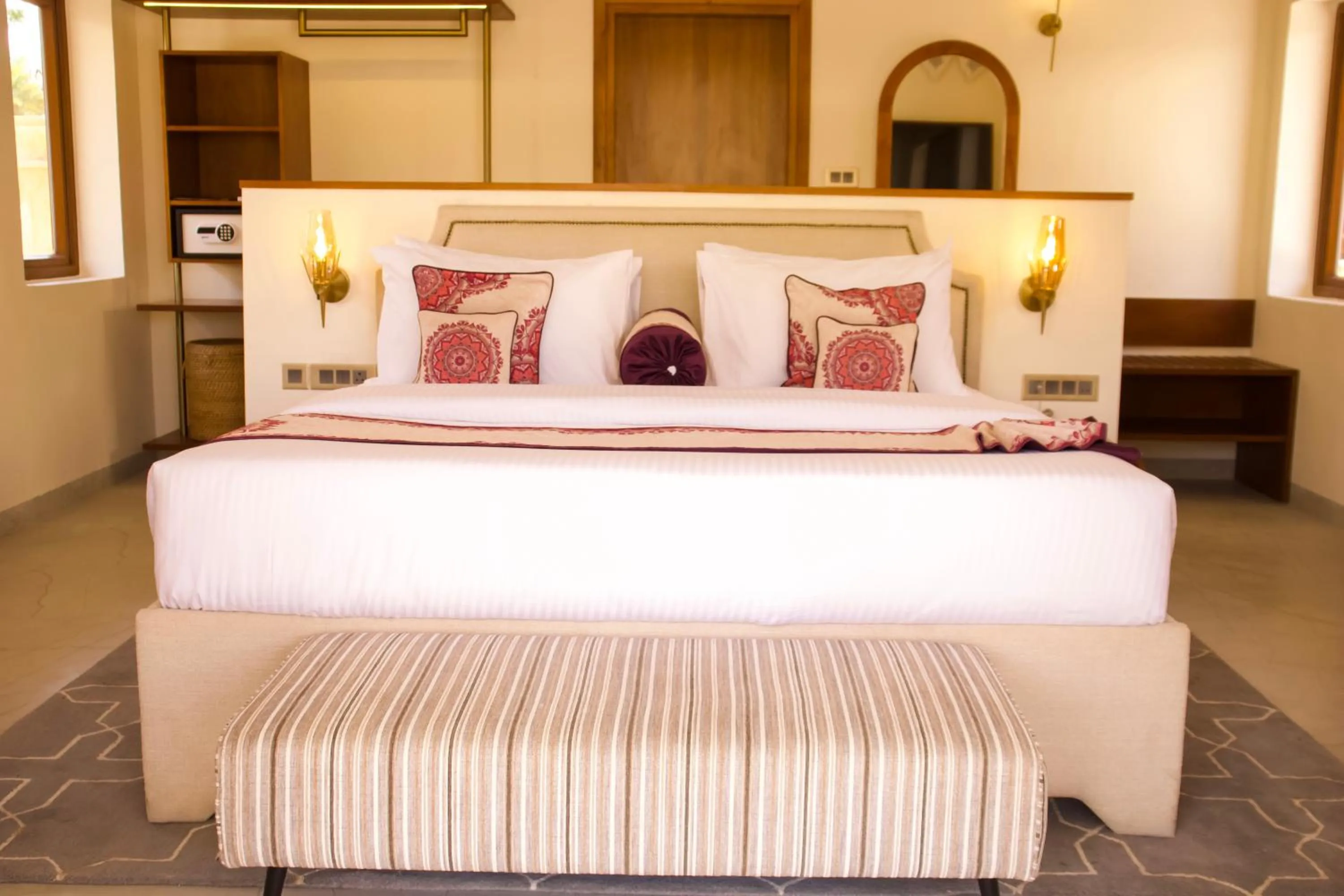 Bed in Chokhi Dhani The Palace Hotel