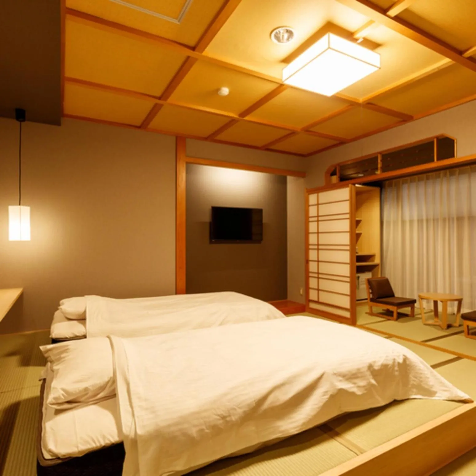 Bed in Umemura Ryokan Uguisutei