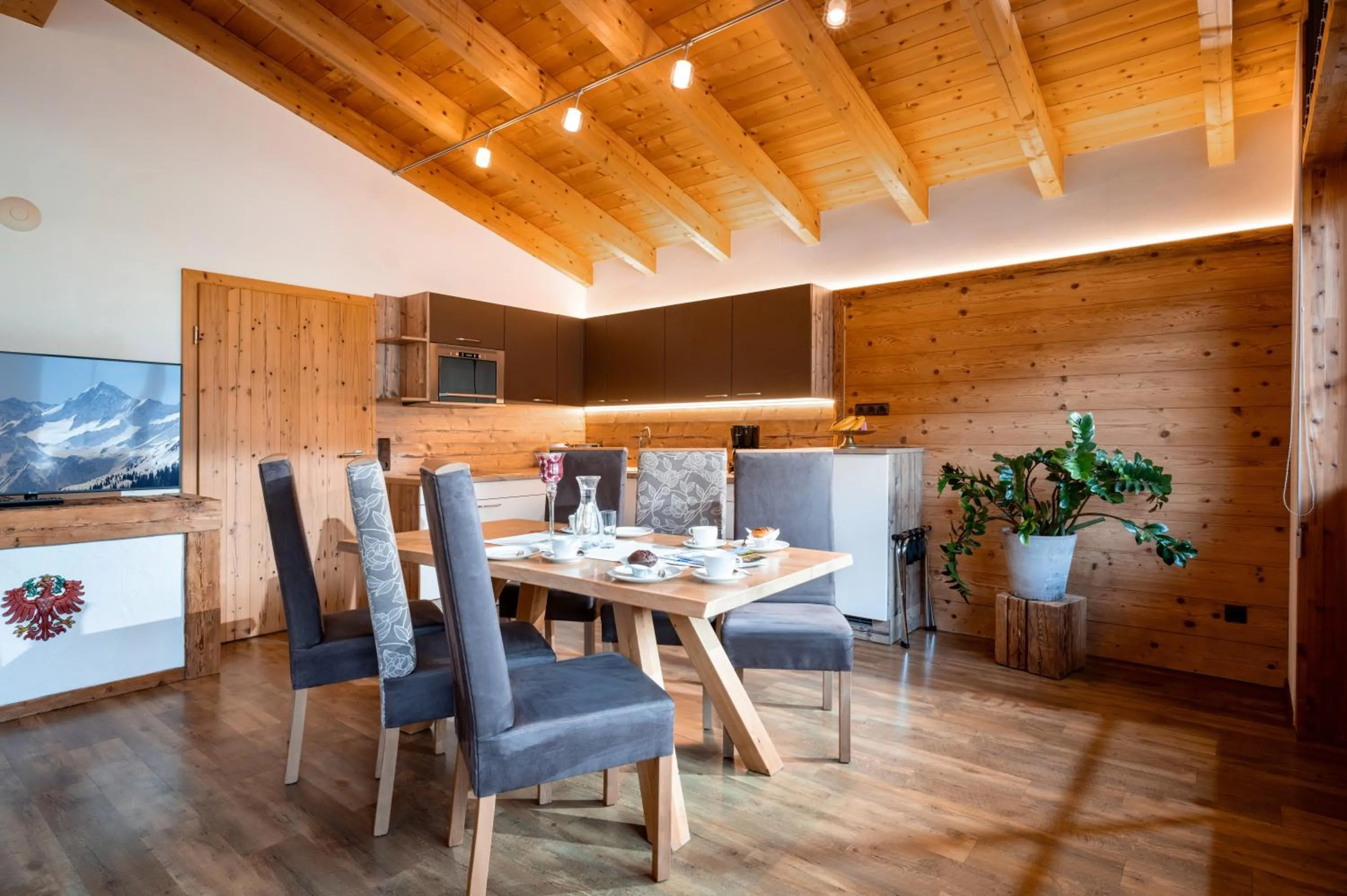 Kitchen or kitchenette in Aparthotel Gallahaus