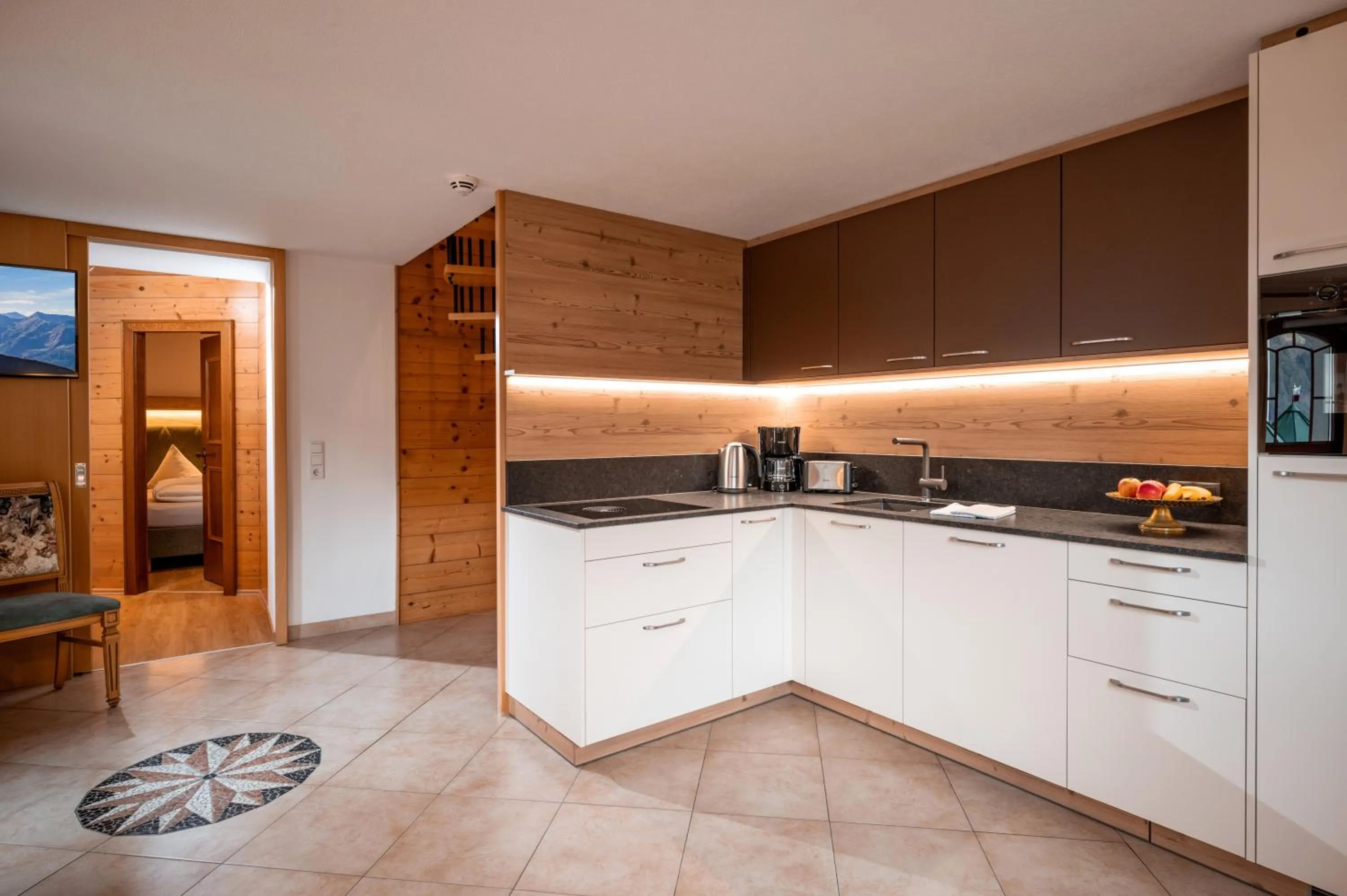 Kitchen or kitchenette in Aparthotel Gallahaus