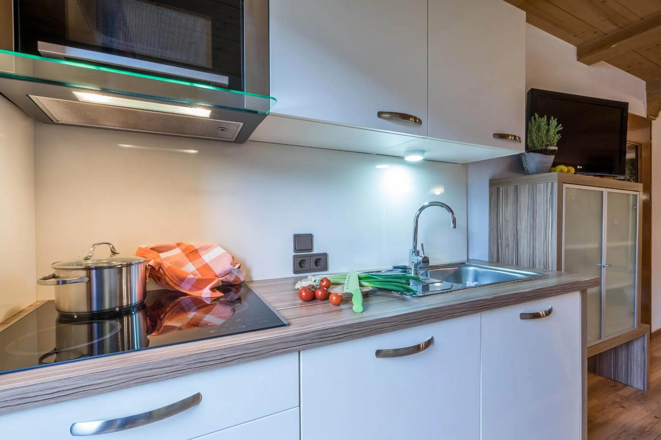 Kitchen or kitchenette in Aparthotel Gallahaus