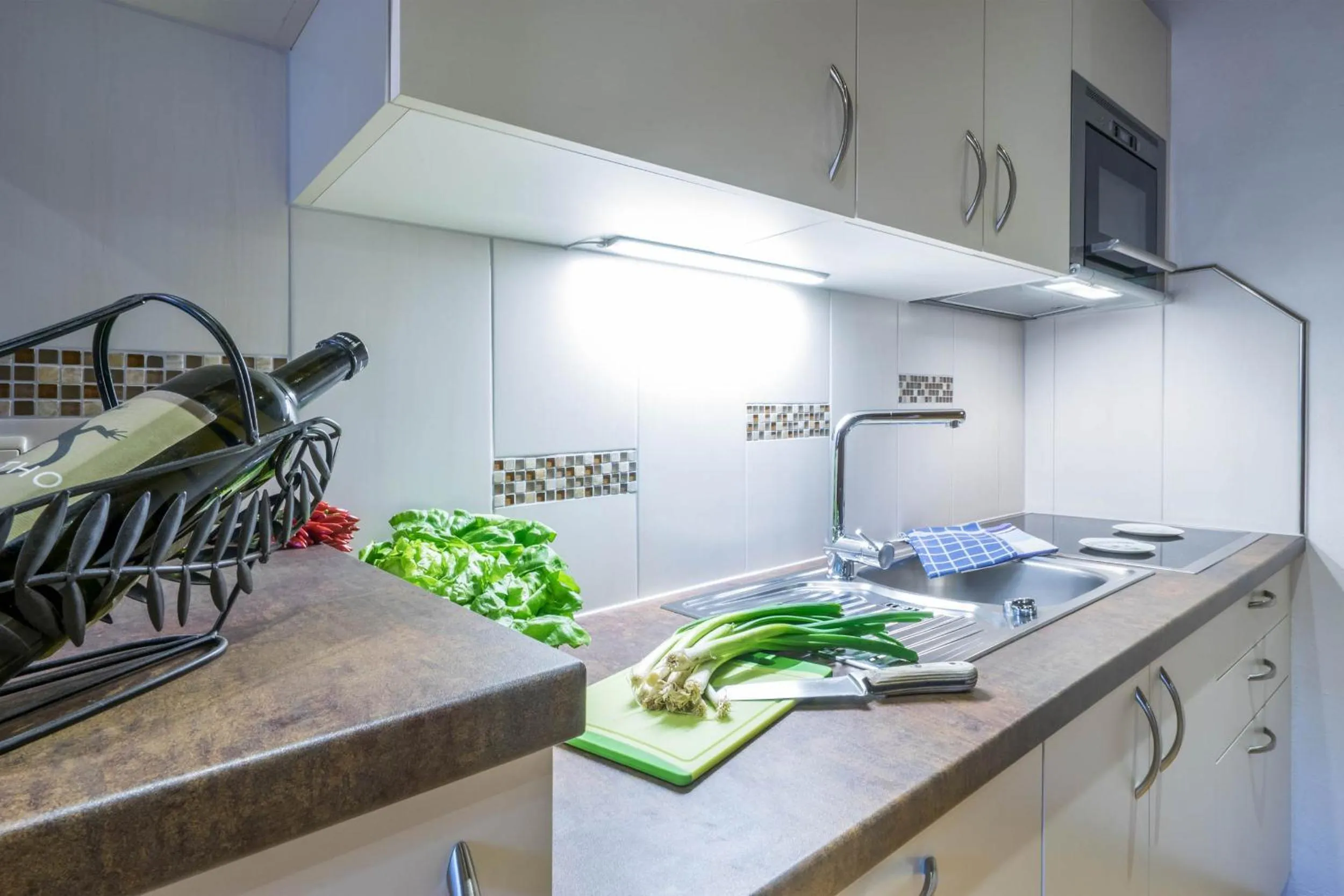 Kitchen or kitchenette in Aparthotel Gallahaus