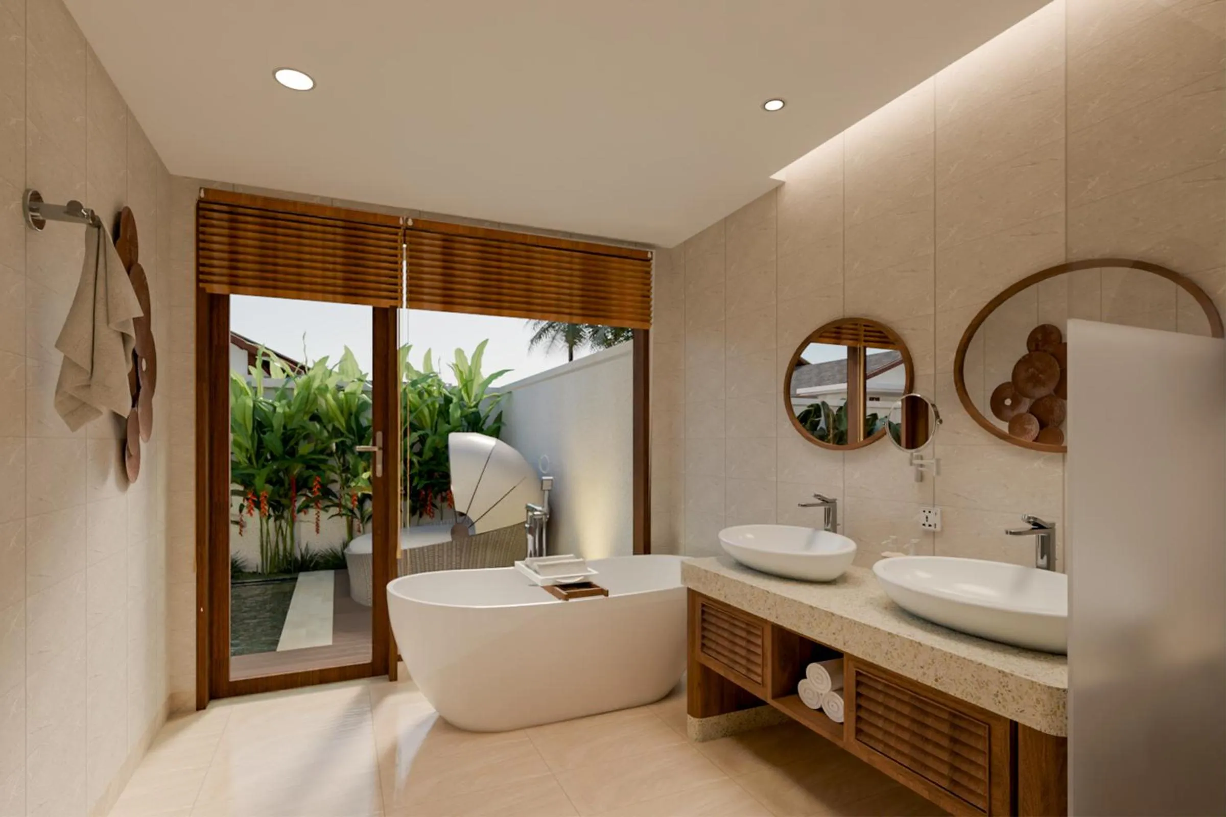 Bathroom in tanadewa Resort Ubud Bali by Cross Collection