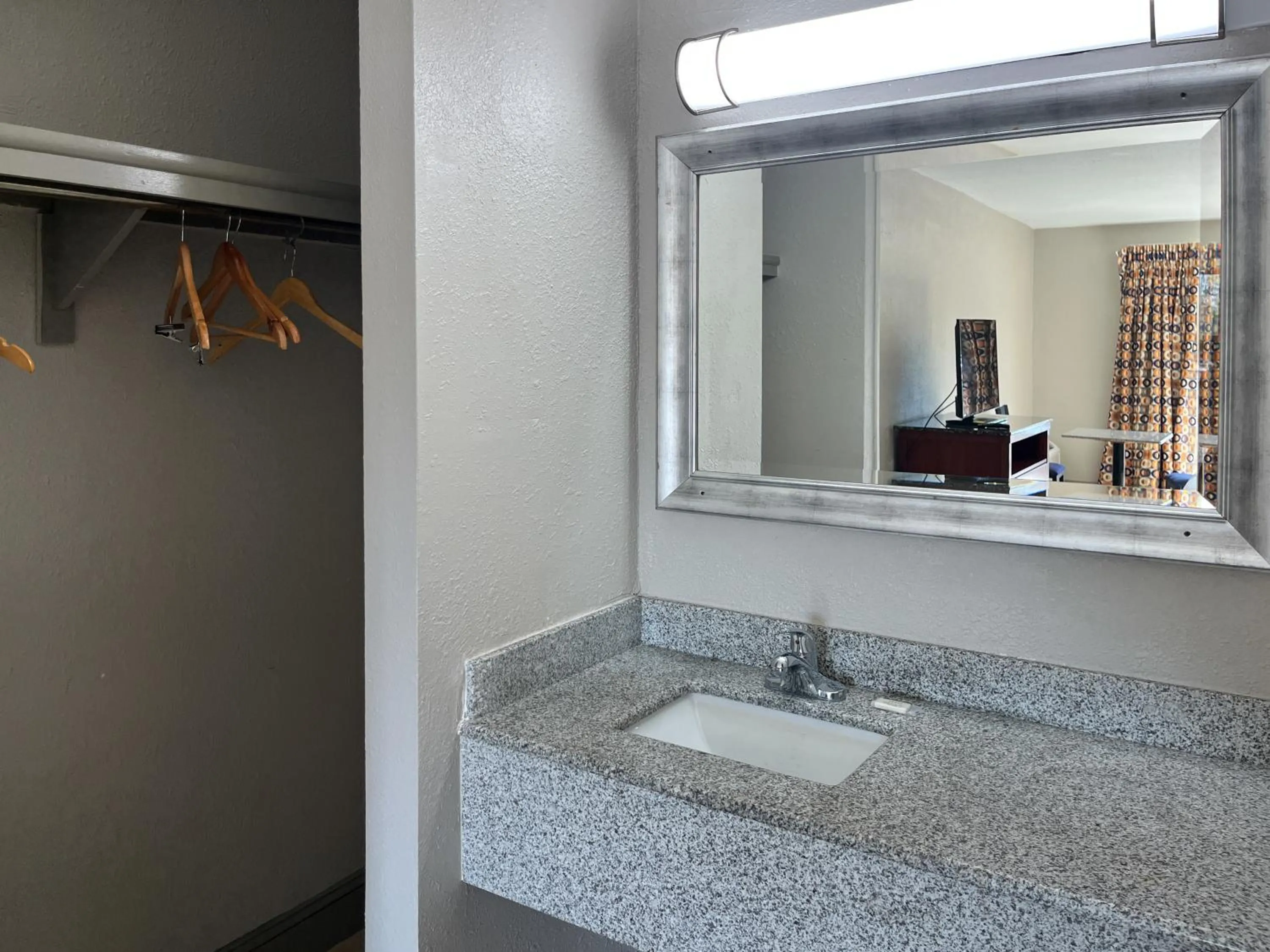 Bathroom in Motel 6 Raleigh, NC – Downtown South