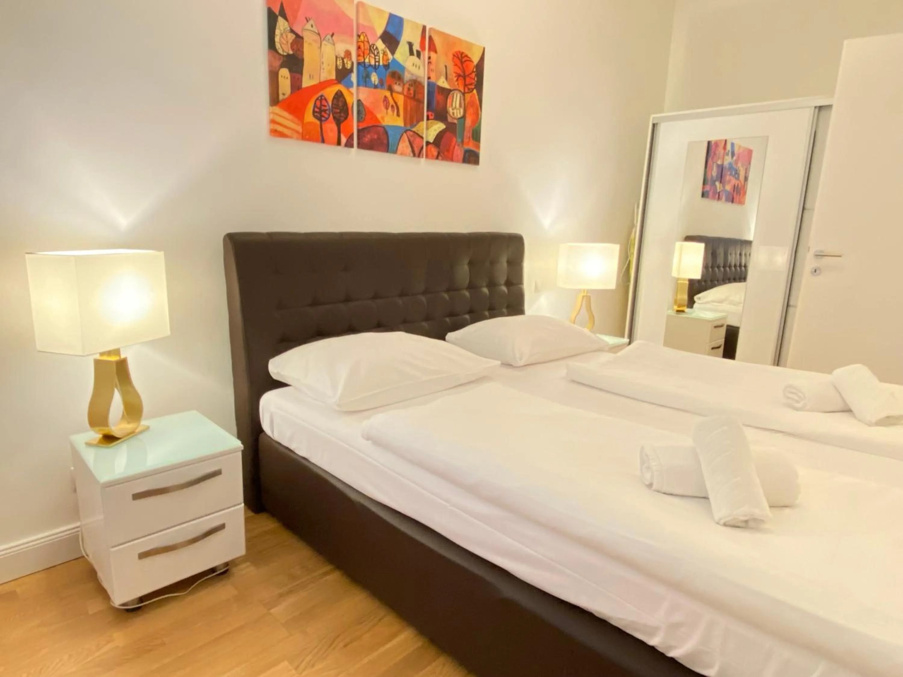 Bed in Steiner Residences Vienna Taborstrasse