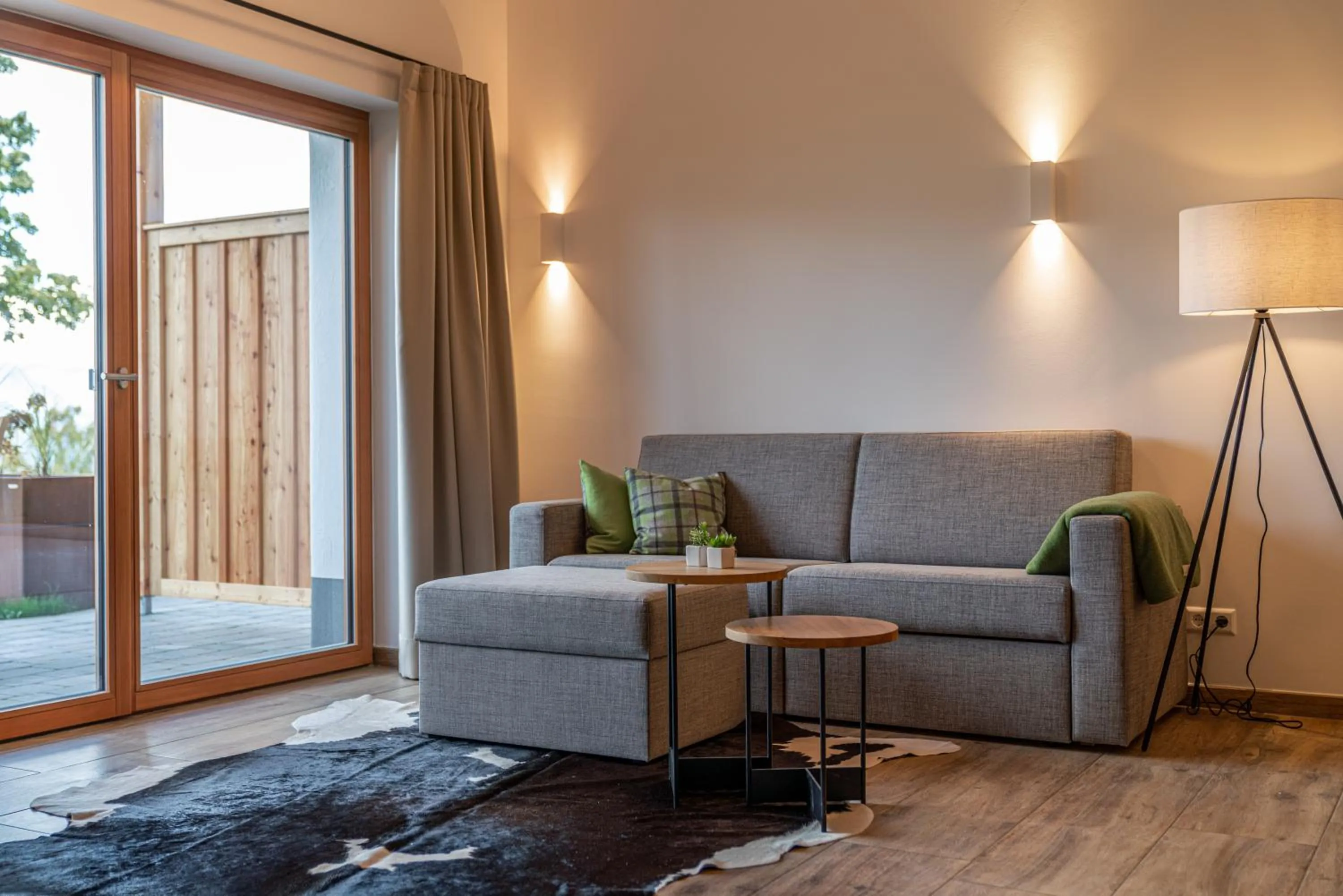 Seating area in Skylodge Alpine Homes