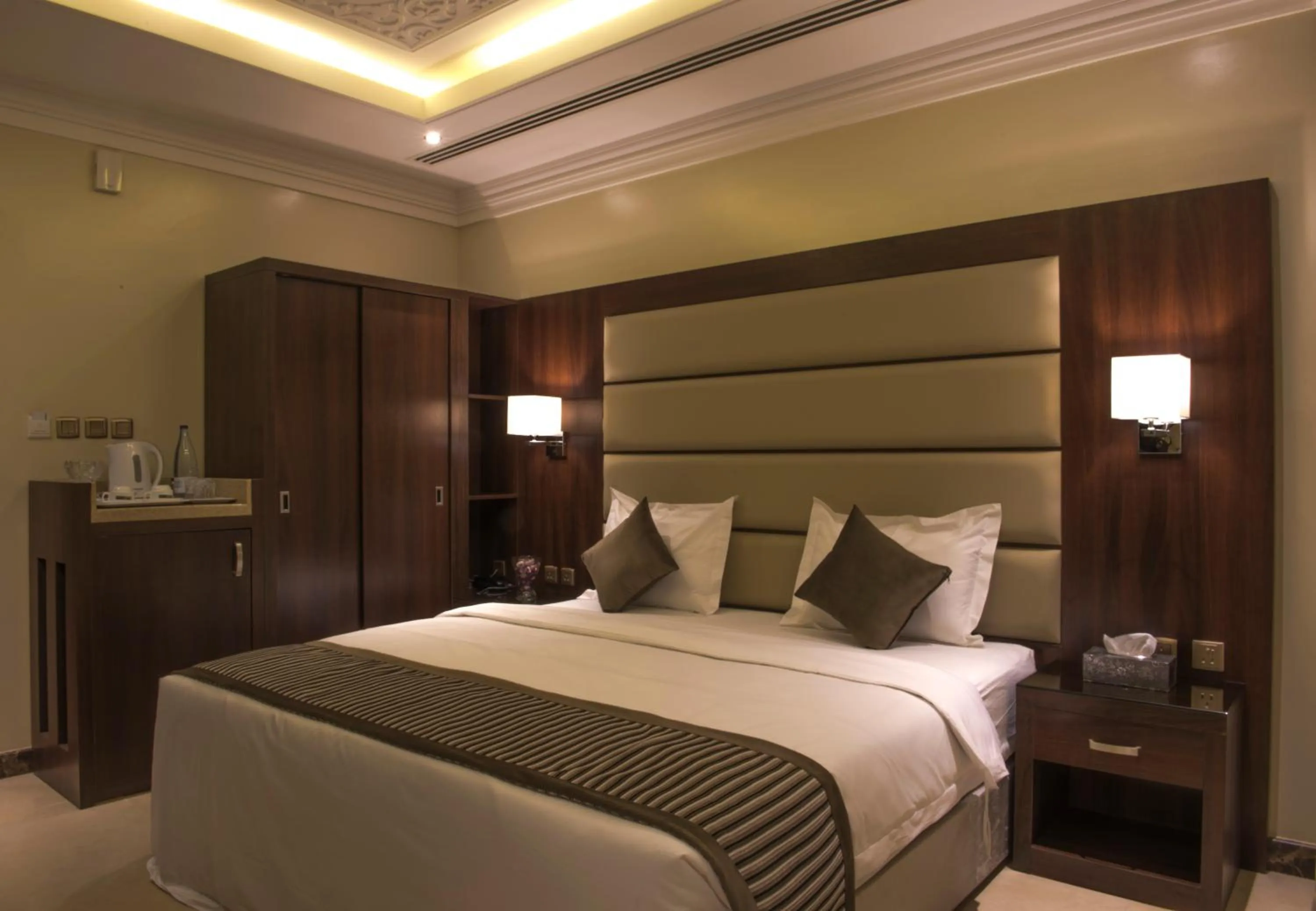 Bed in نورمينا الشرق للشقق المخدومة