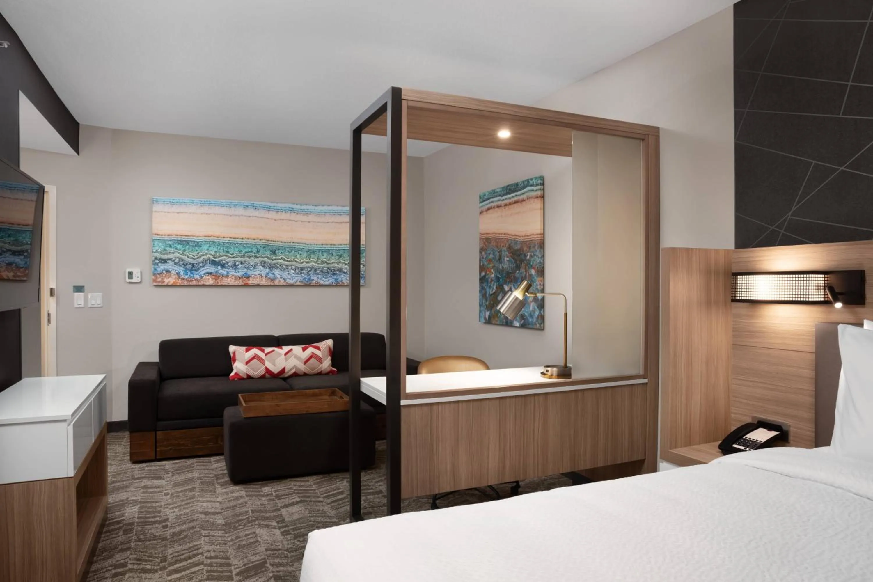 Bedroom, Bed in SpringHill Suites by Marriott Orlando Theme Parks Lake Buena Vista