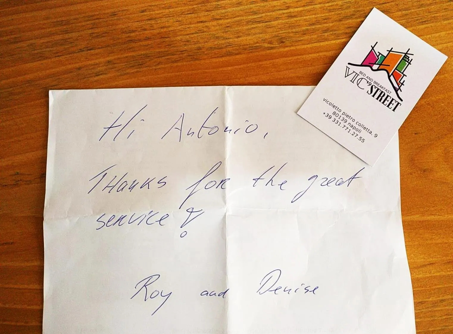 Logo/Certificate/Sign in Vic Street B&B