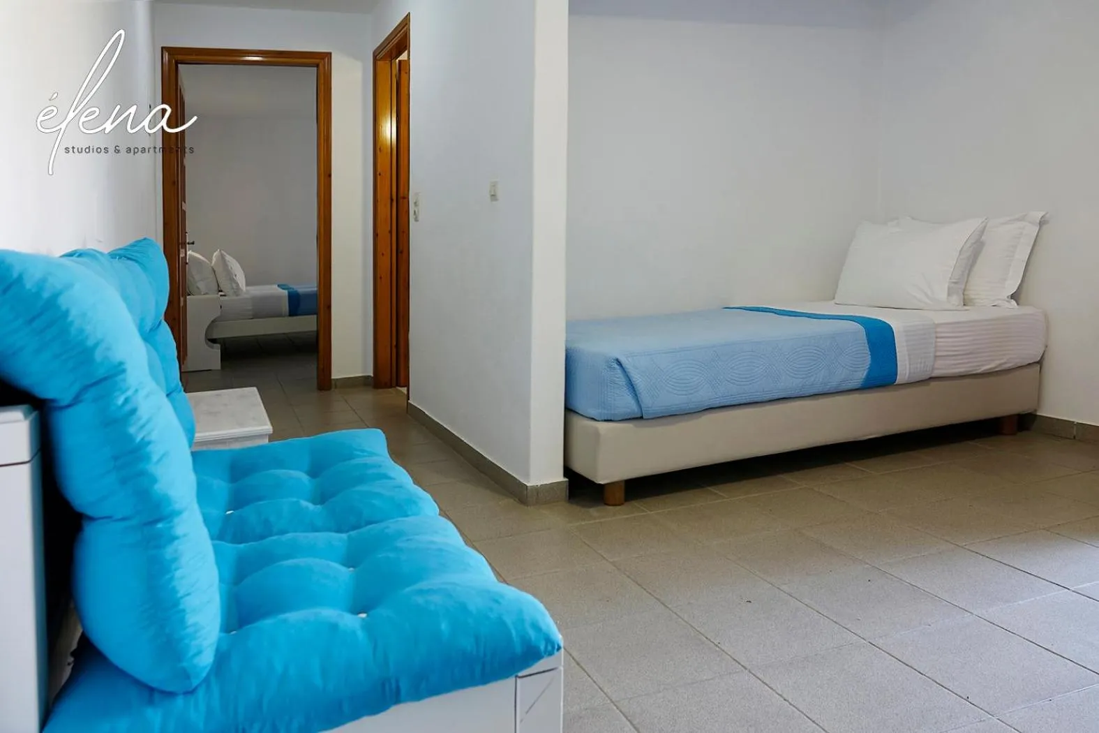 Seating area, Bed in Elena Studios & Apartments