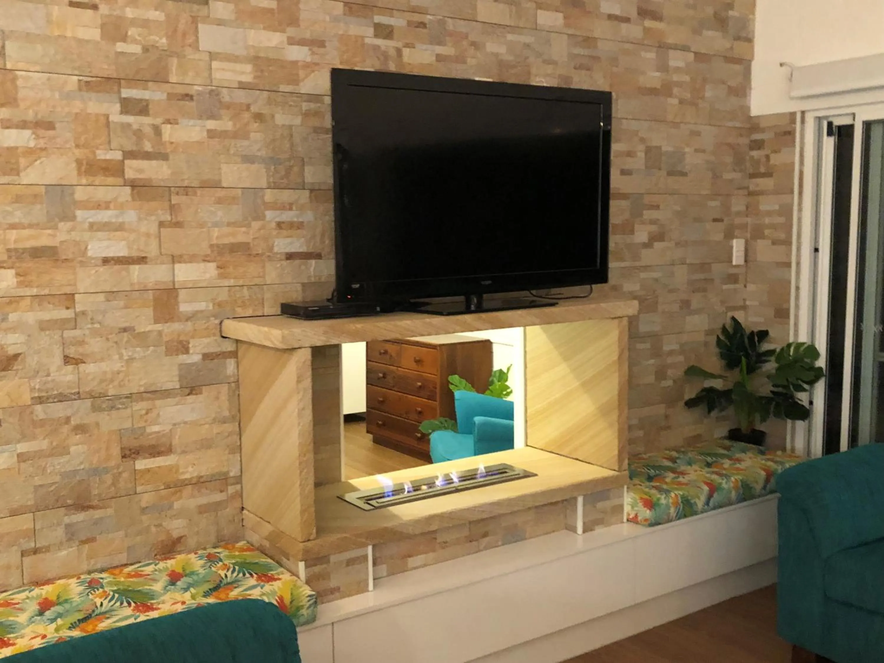 Living room in Blue River Apartments