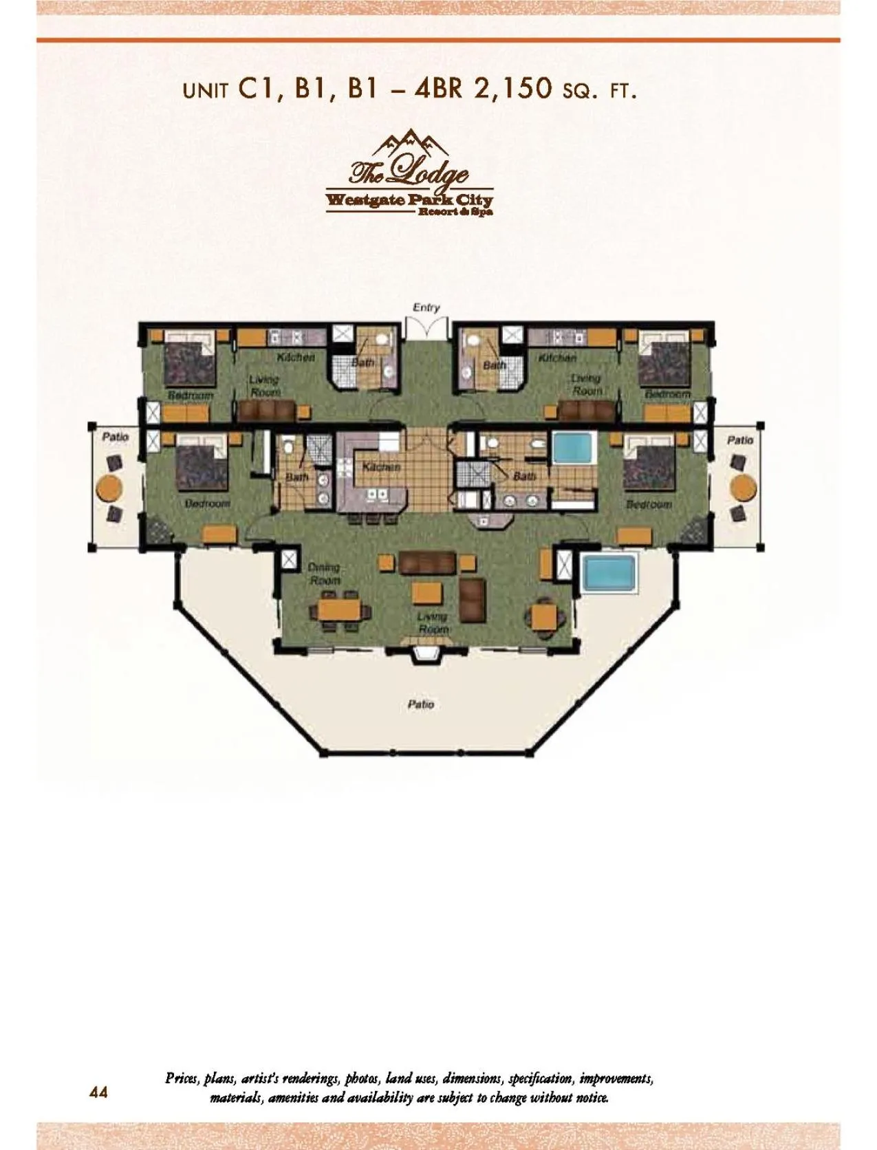 Floor plan in Condos at Canyons Resort by White Pines