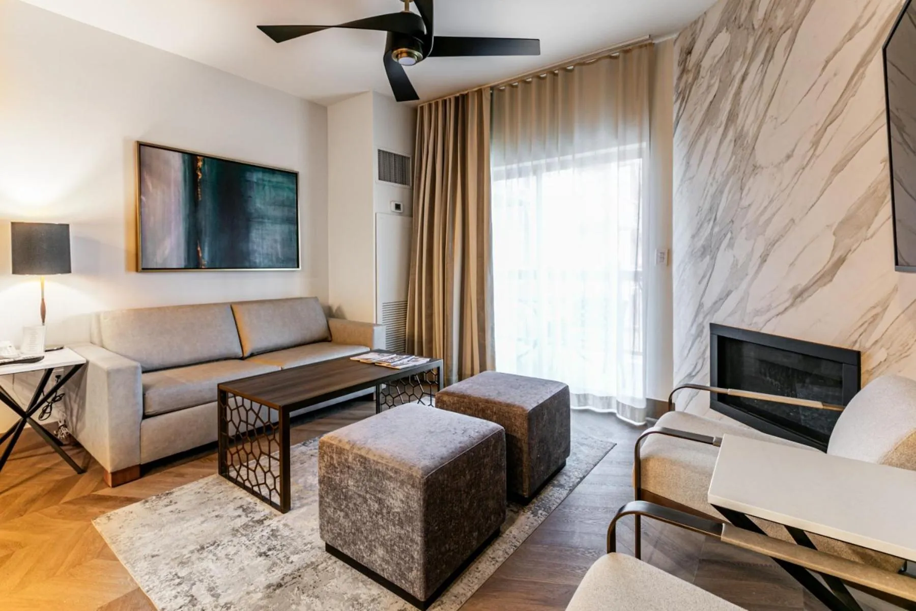 Living room in Condos at Canyons Resort by White Pines