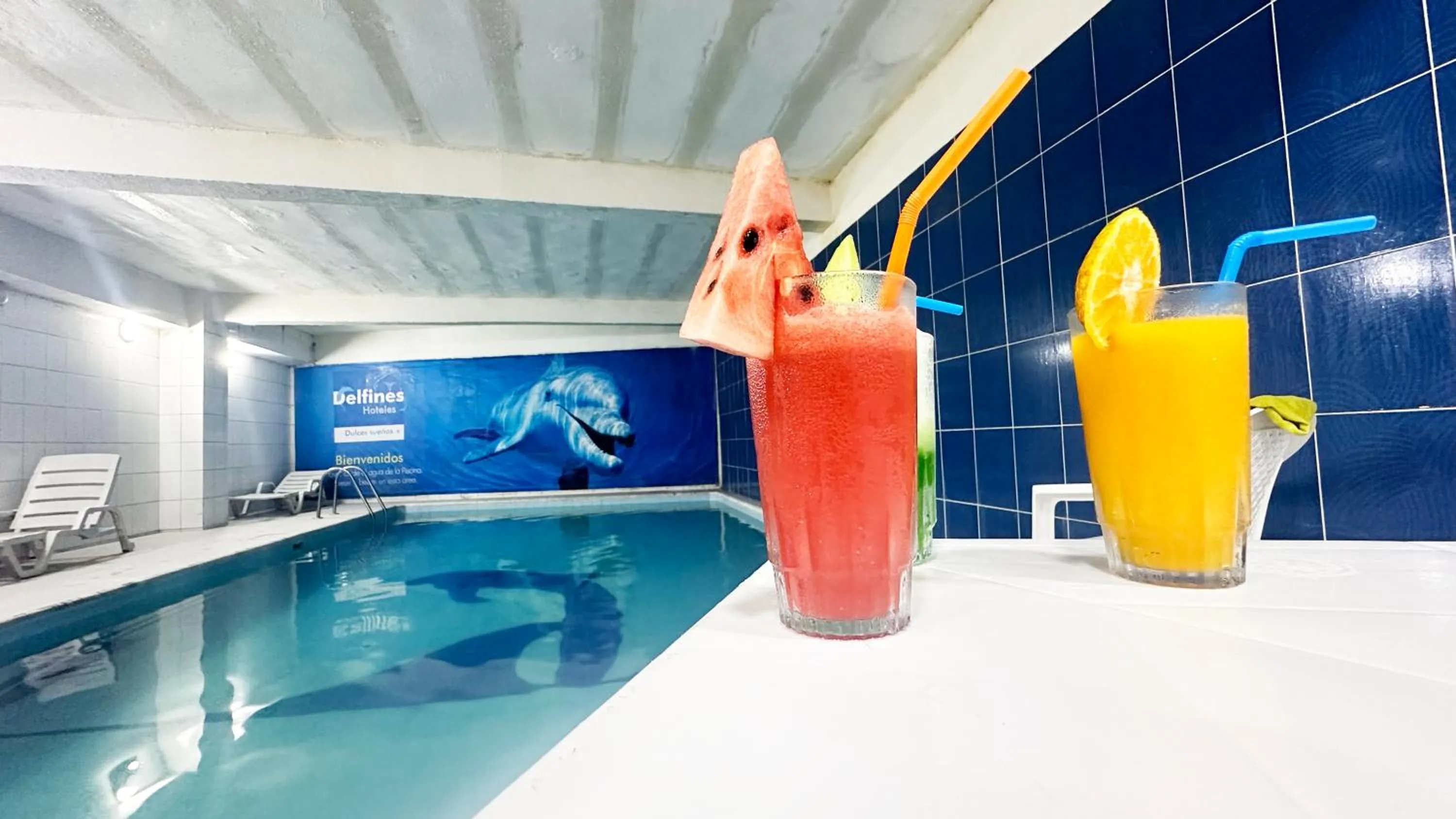 Pool view in Delfines Apart Hotel