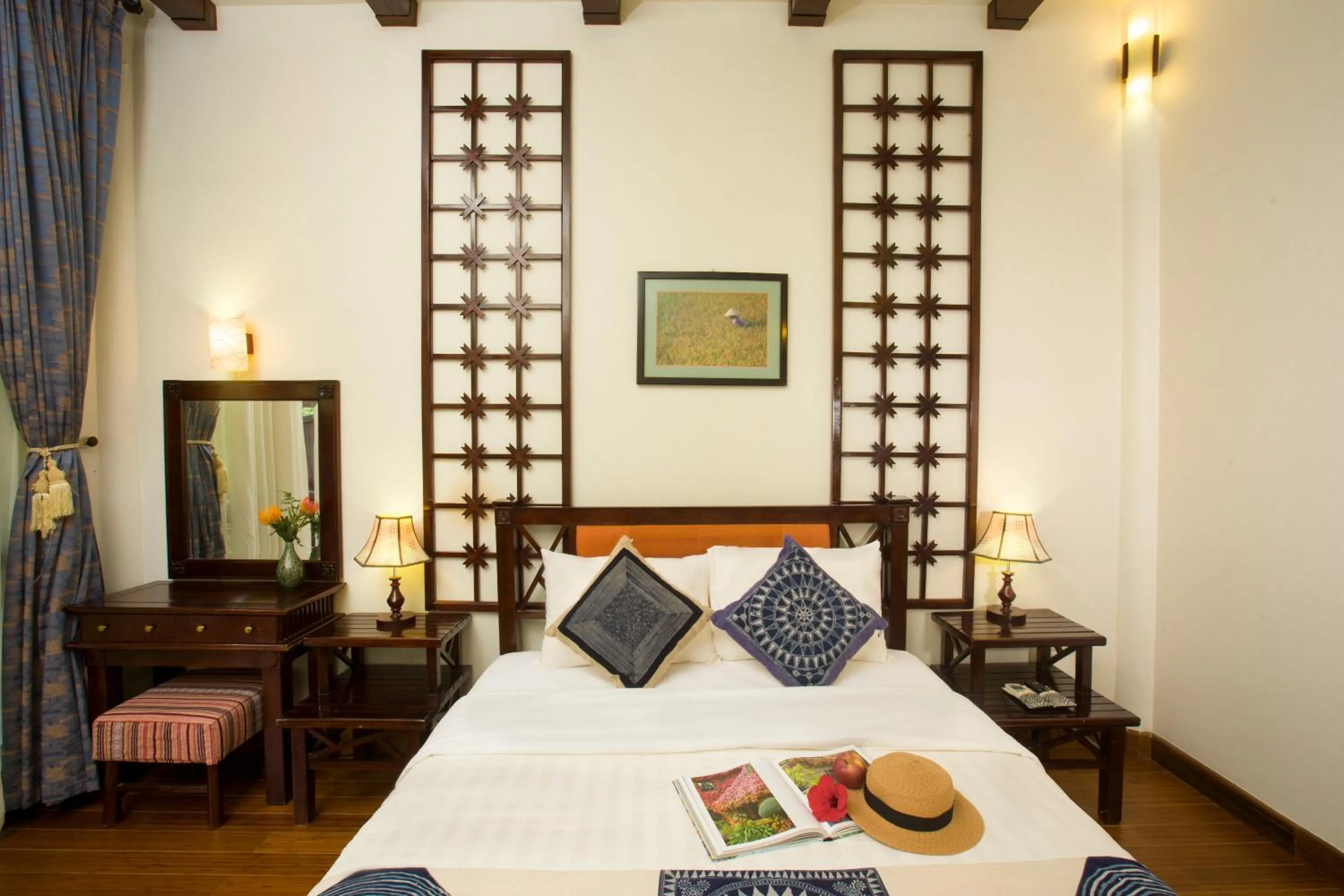 Bed in Mai Chau Lodge