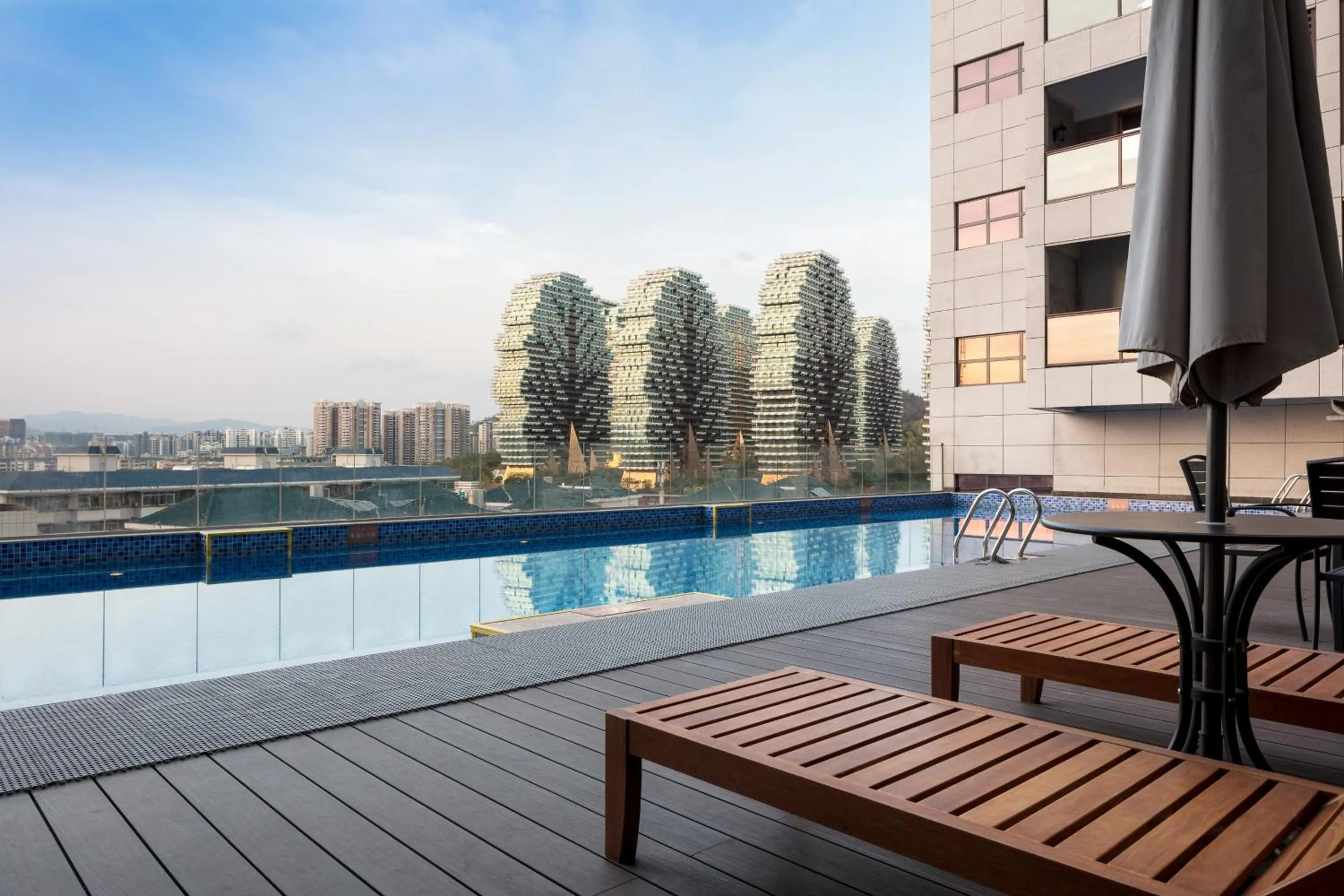 Pool view in YueXin Tomorrow Hotel Sanya