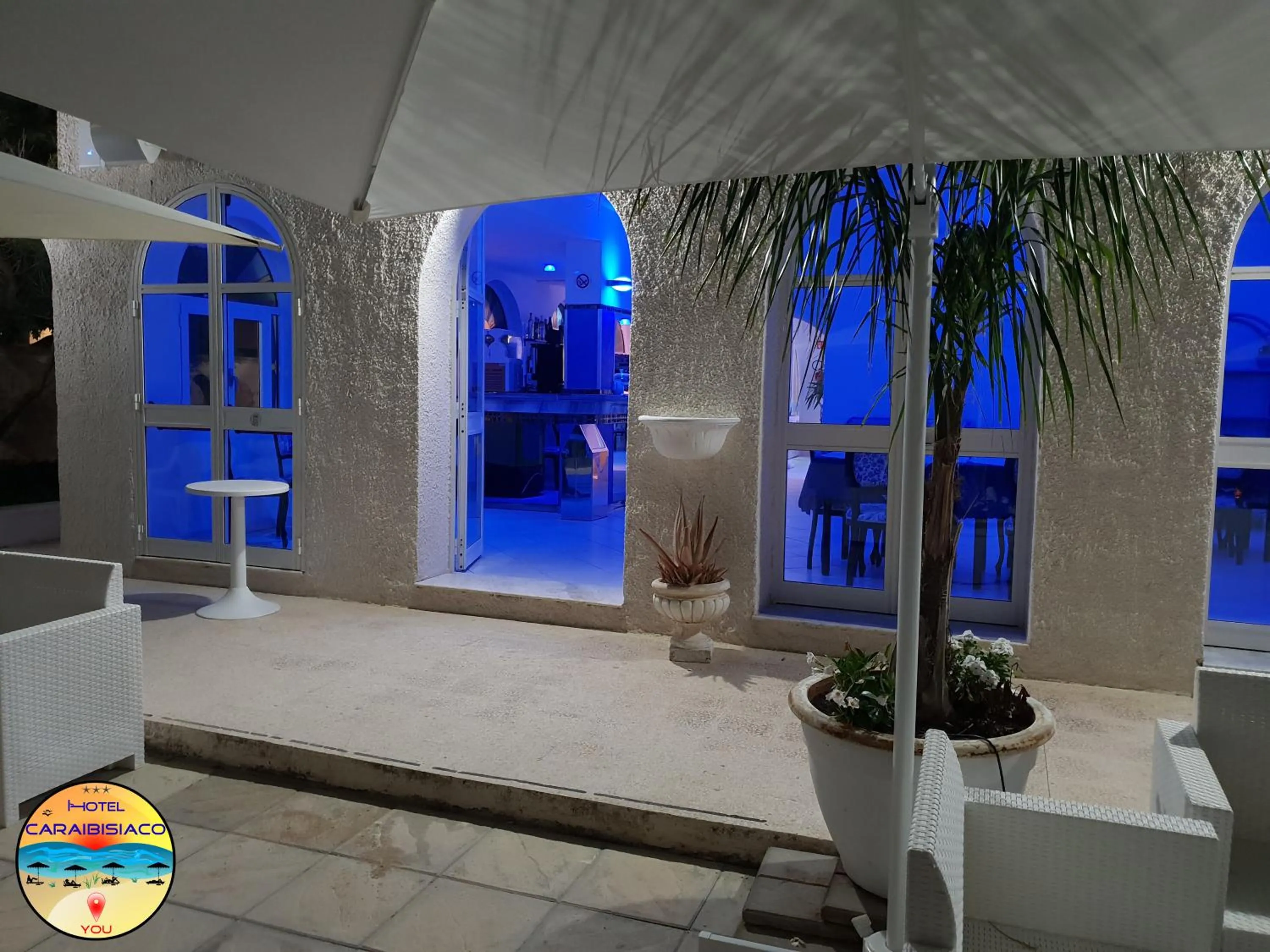 Patio in Hotel Caraibisiaco sul mare